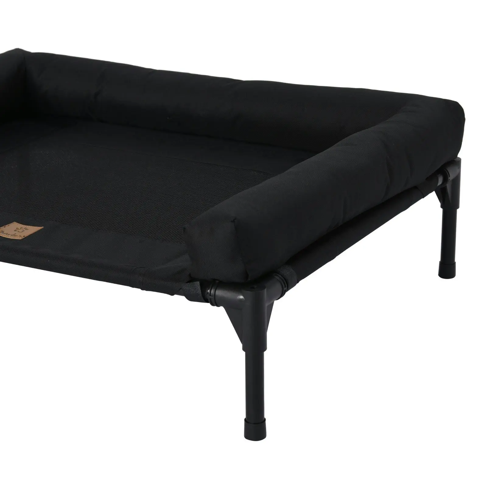 Charlie's Elevated Trampoline Bolster Sofa Dog Bed Black Large