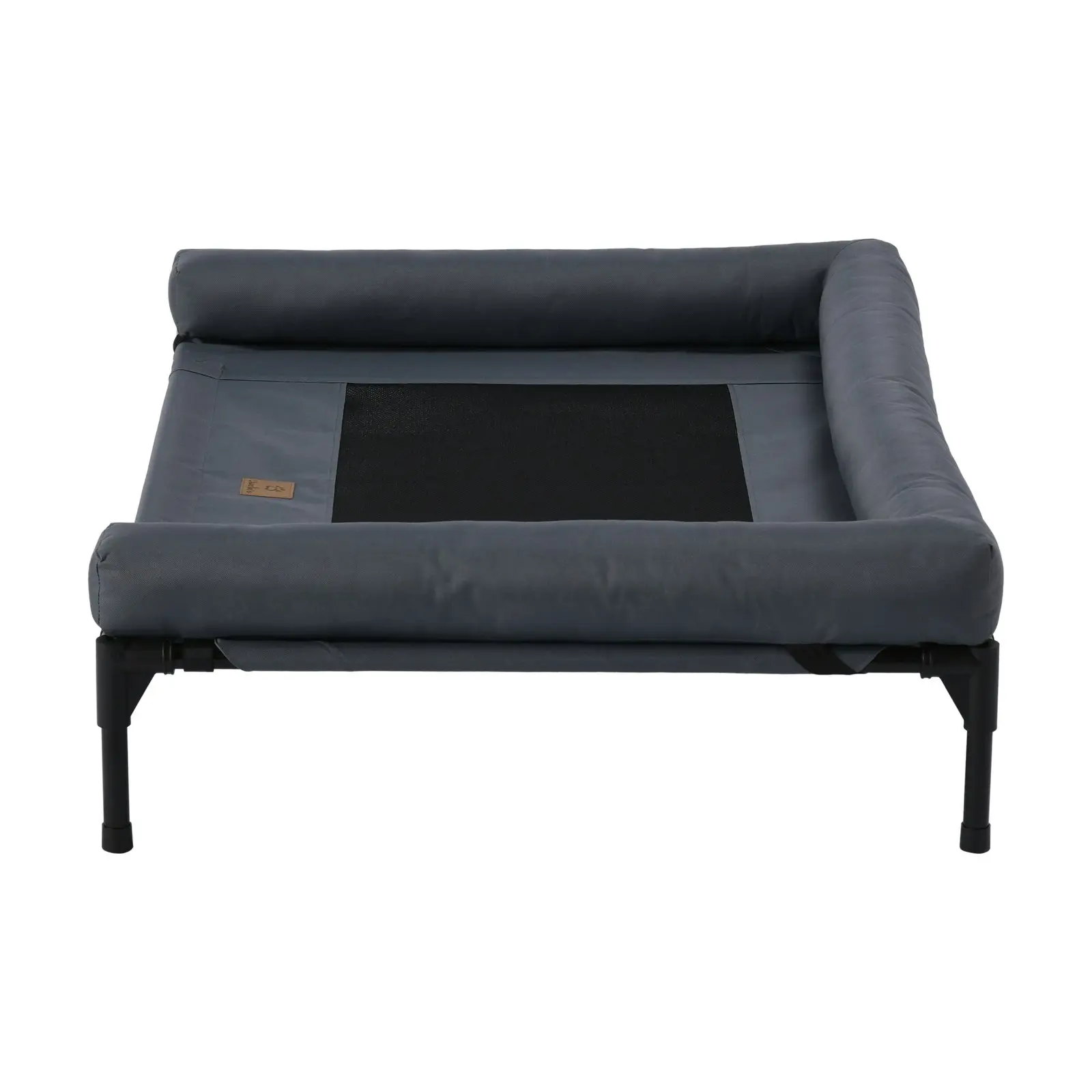 Charlie's Elevated Trampoline Bolster Sofa Dog Bed Grey Large