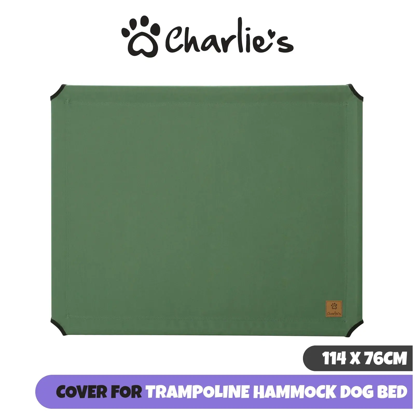 Charlie's Replaceable Cover for Elevated Trampoline Hammock Dog Bed Green Large