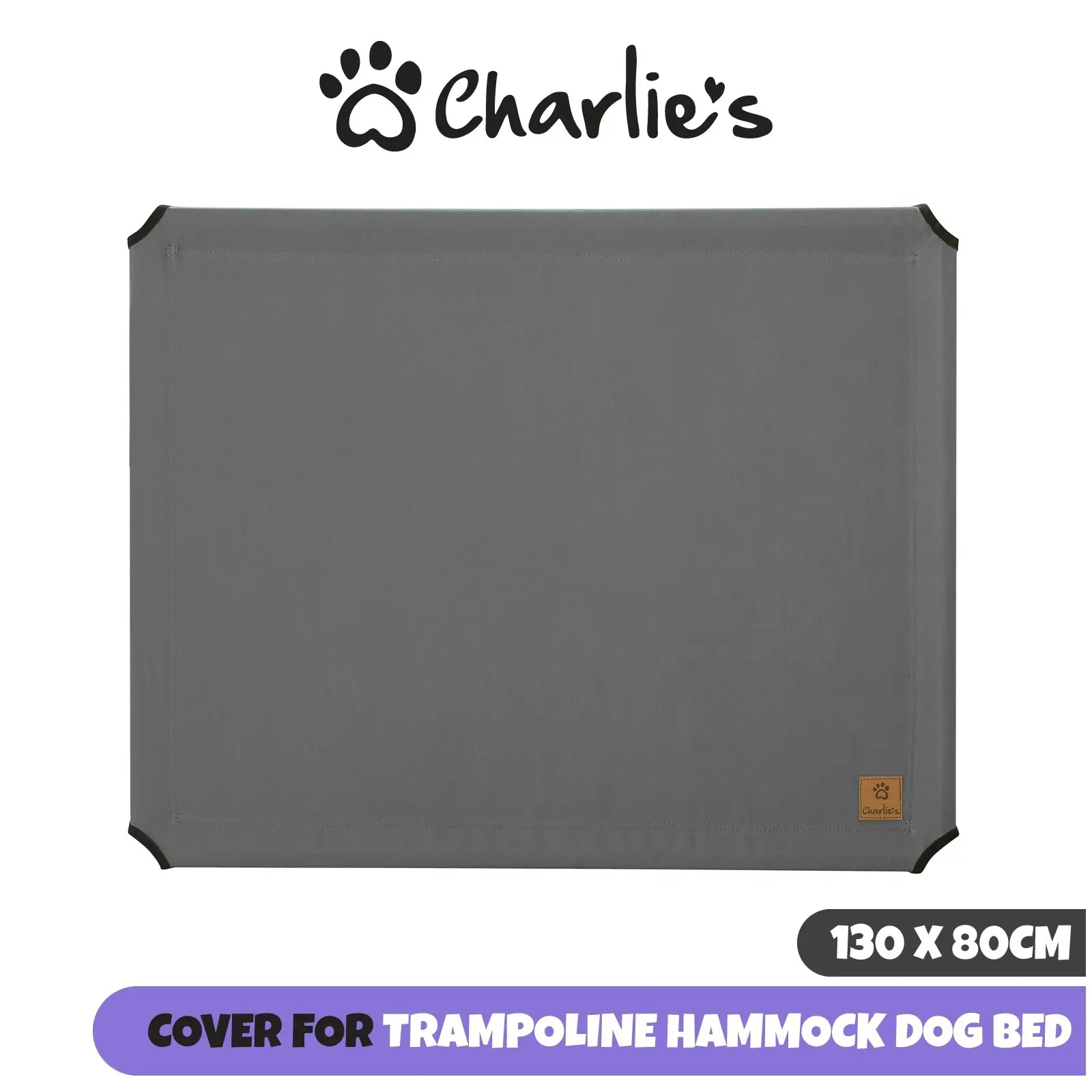 Charlie's Replaceable Cover for Elevated Trampoline Hammock Dog Bed Warm Grey Extra Large