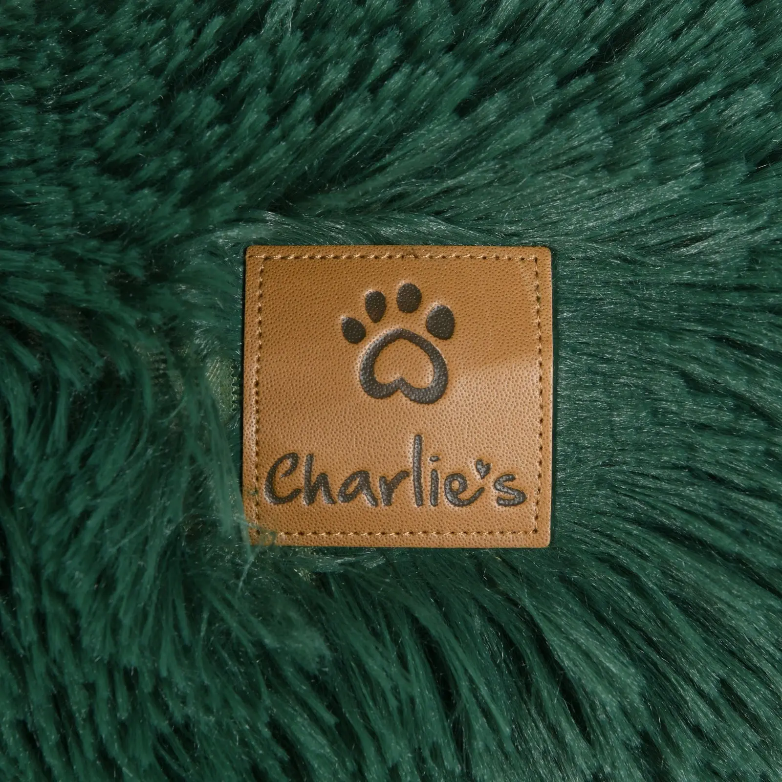 Charlie's Snookie Hooded Faux Fur Calming Dog Bed Eden Green Small