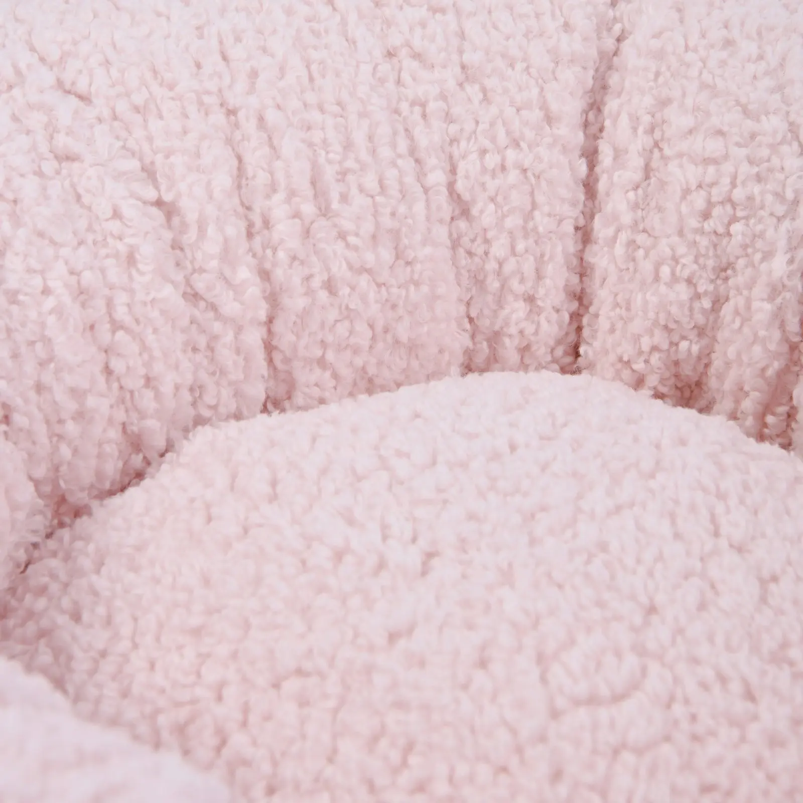 Charlie's Boucle Style Teddy Fleece Round Donut Dog Bed Pink Large