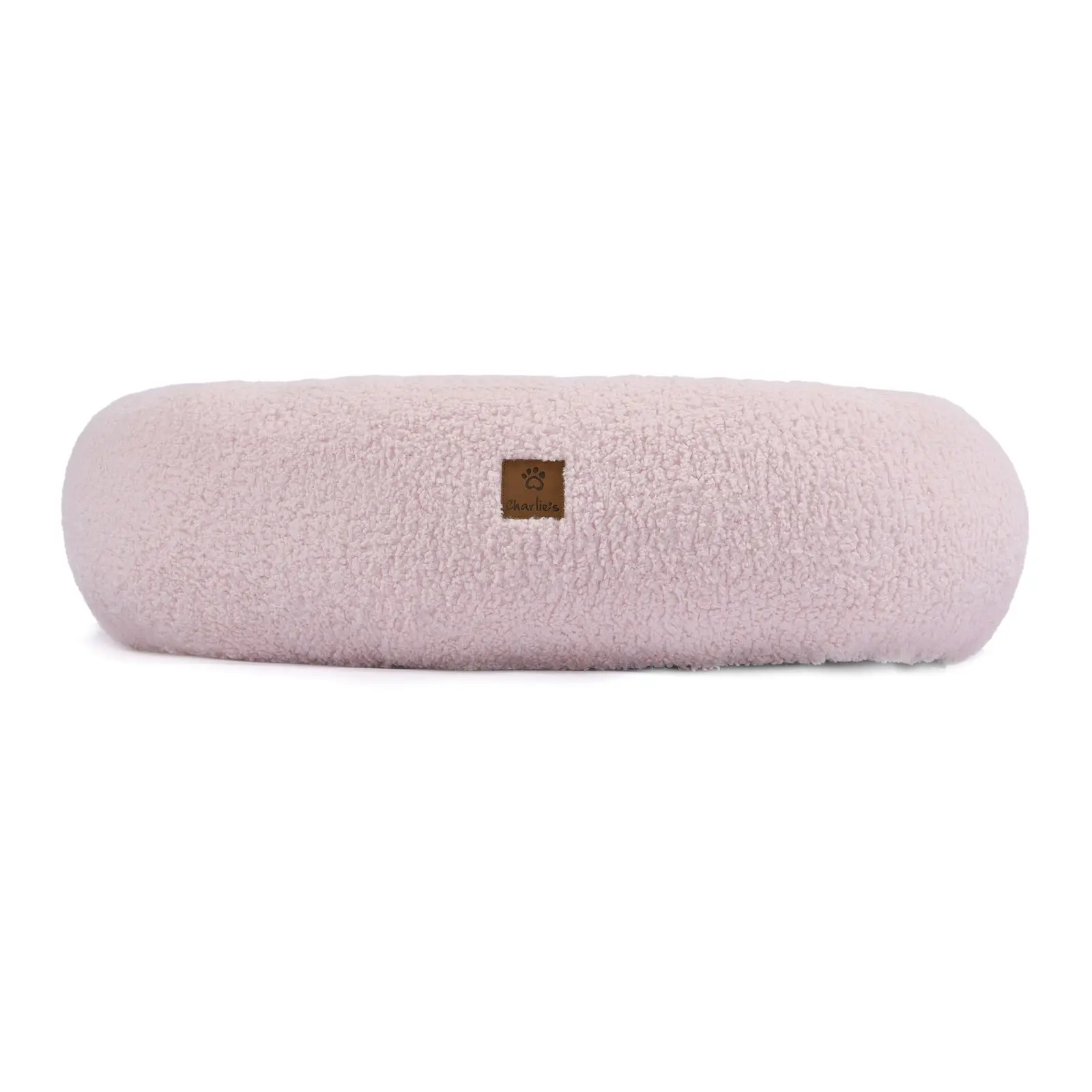 Charlie's Boucle Style Teddy Fleece Round Donut Dog Bed Pink Large