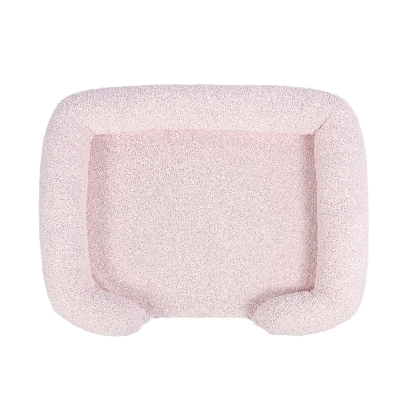 Charlie's Teddy Fleece Orthopedic Memory Foam Sofa Dog Bed with Bolster Pink Large