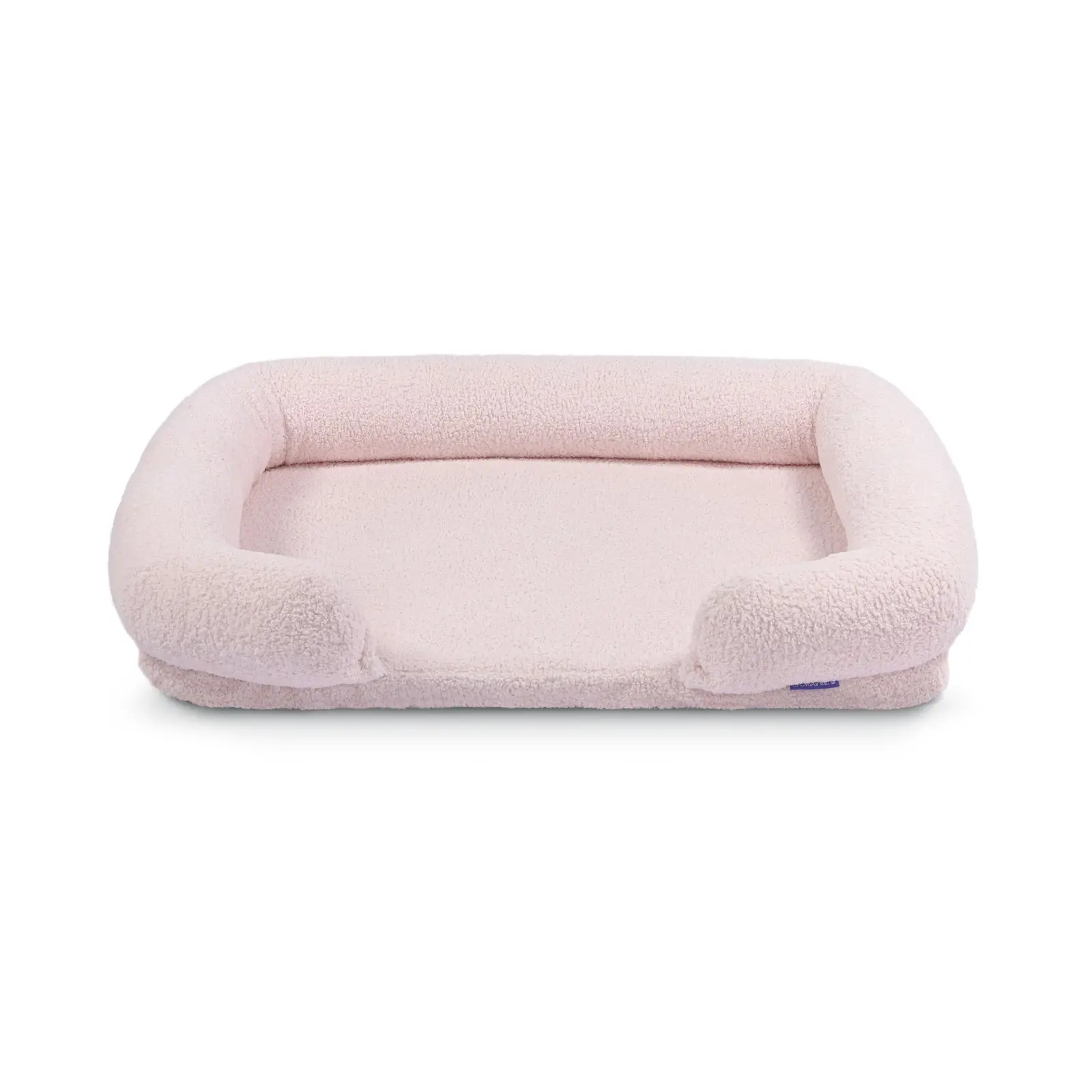 Charlie's Teddy Fleece Orthopedic Memory Foam Sofa Dog Bed with Bolster Pink Large