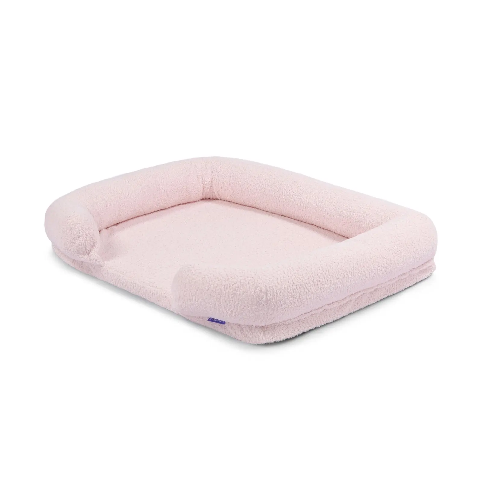 Charlie's Teddy Fleece Orthopedic Memory Foam Sofa Dog Bed with Bolster Pink Large