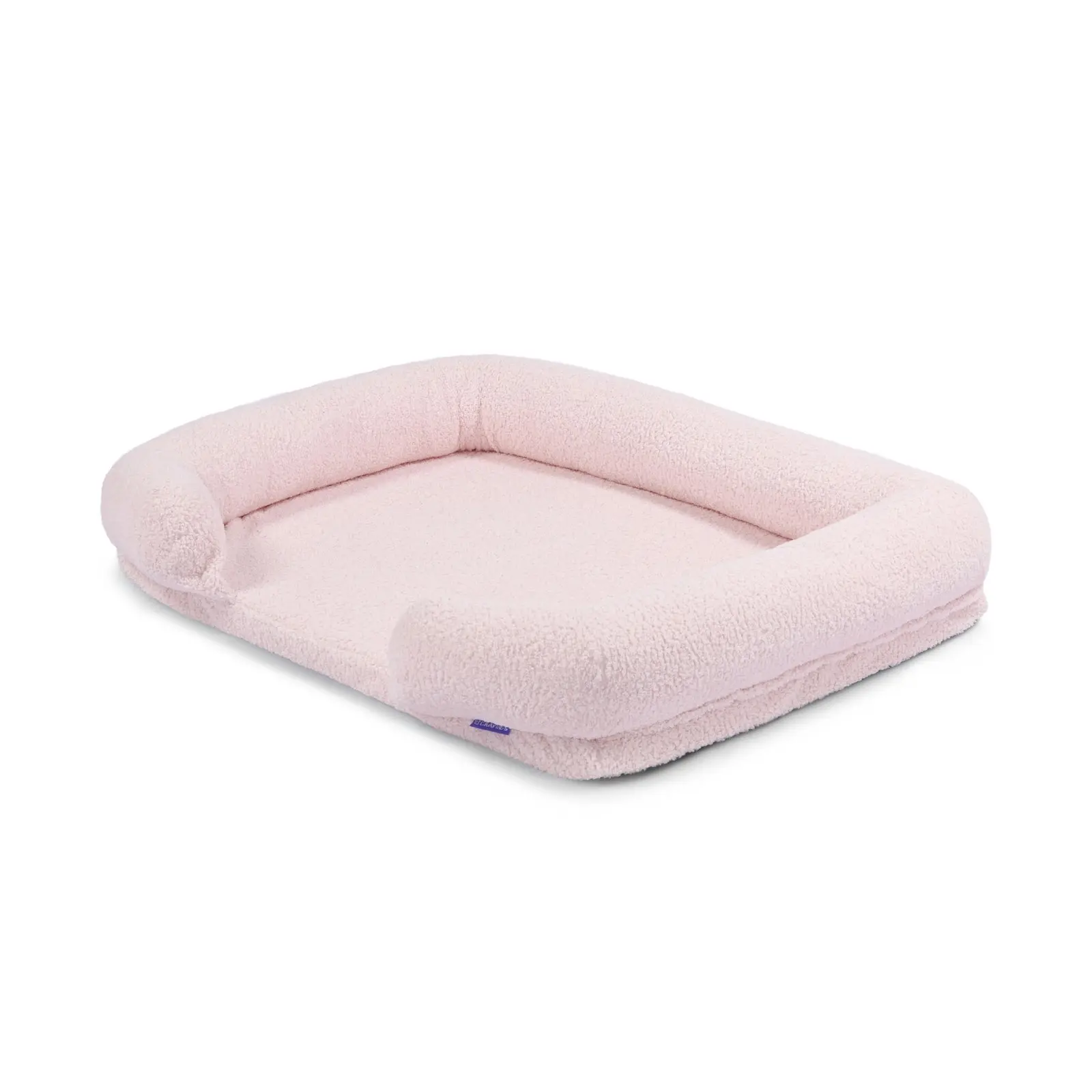 Charlie's Teddy Fleece Orthopedic Memory Foam Sofa Dog Bed with Bolster Pink Large