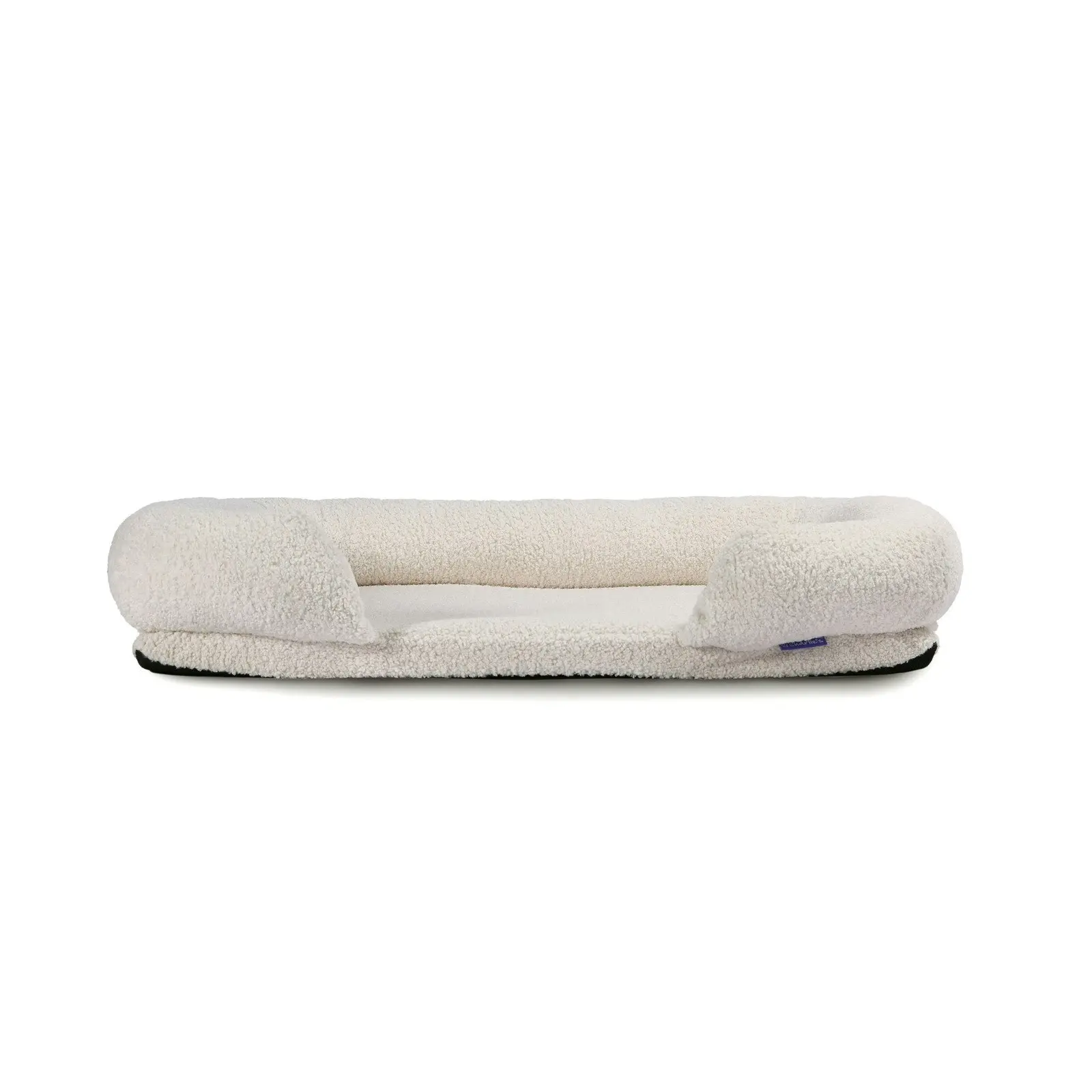 Charlie's Teddy Fleece Orthopedic Memory Foam Sofa Dog Bed with Bolster Cream Large