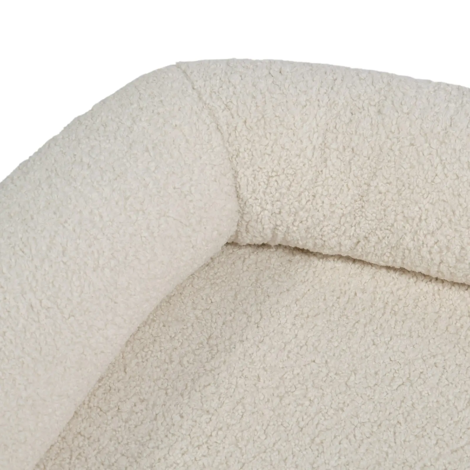 Charlie's Teddy Fleece Orthopedic Memory Foam Sofa Dog Bed with Bolster Cream Large