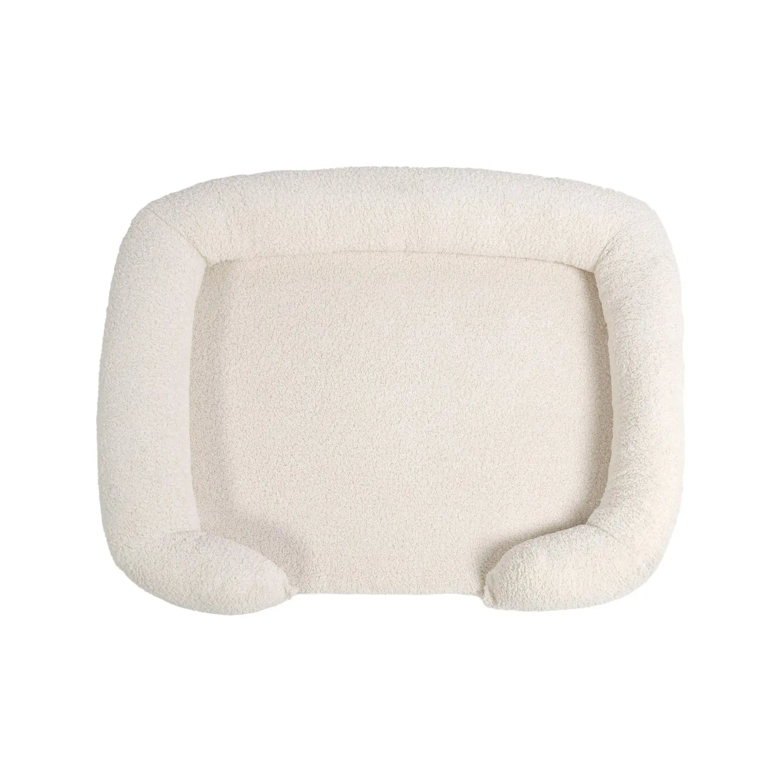 Charlie's Teddy Fleece Orthopedic Memory Foam Sofa Dog Bed with Bolster Cream Large