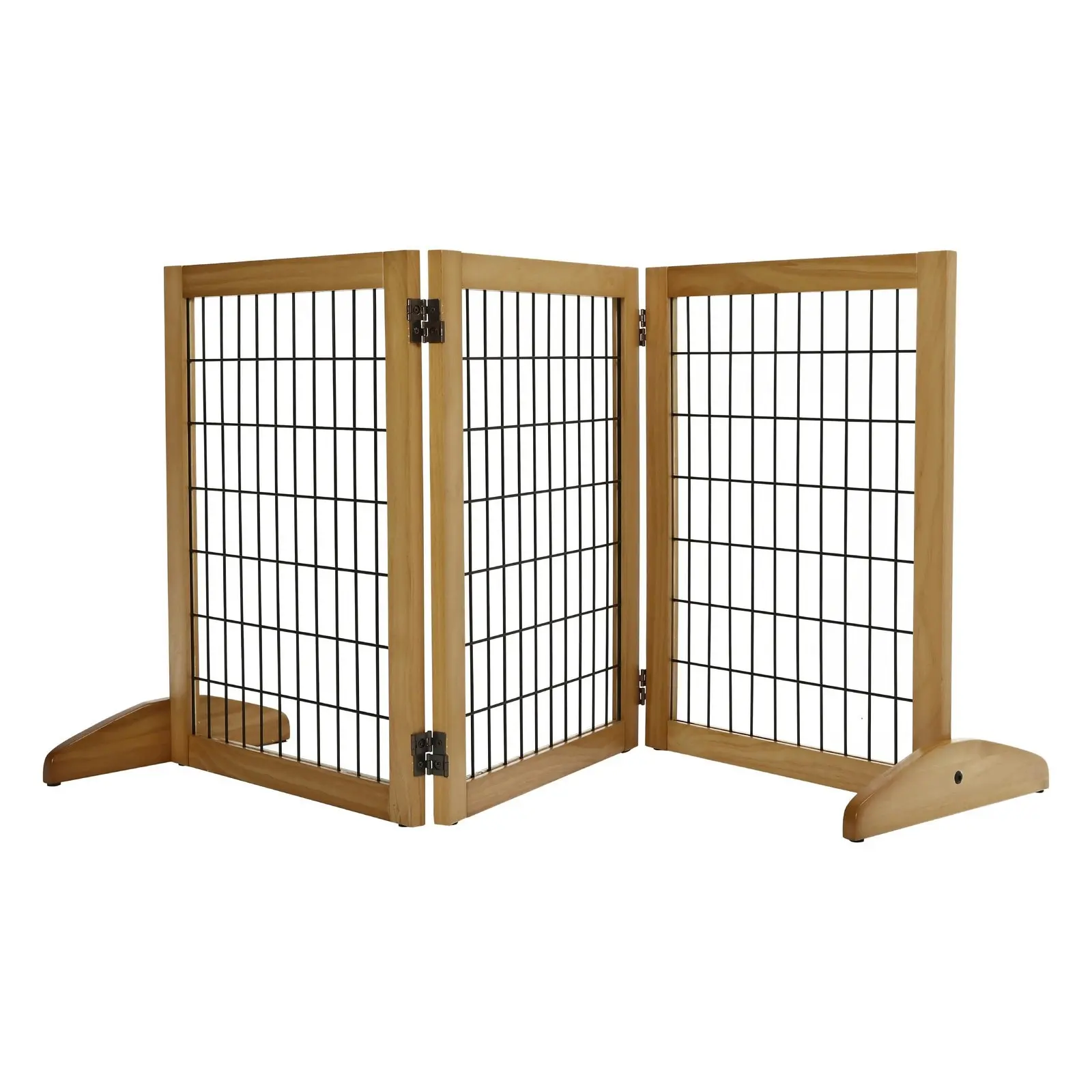 Charlie's Nature Freestanding Wood/Metal Pet Gate Natural Pinewood 3 Panel