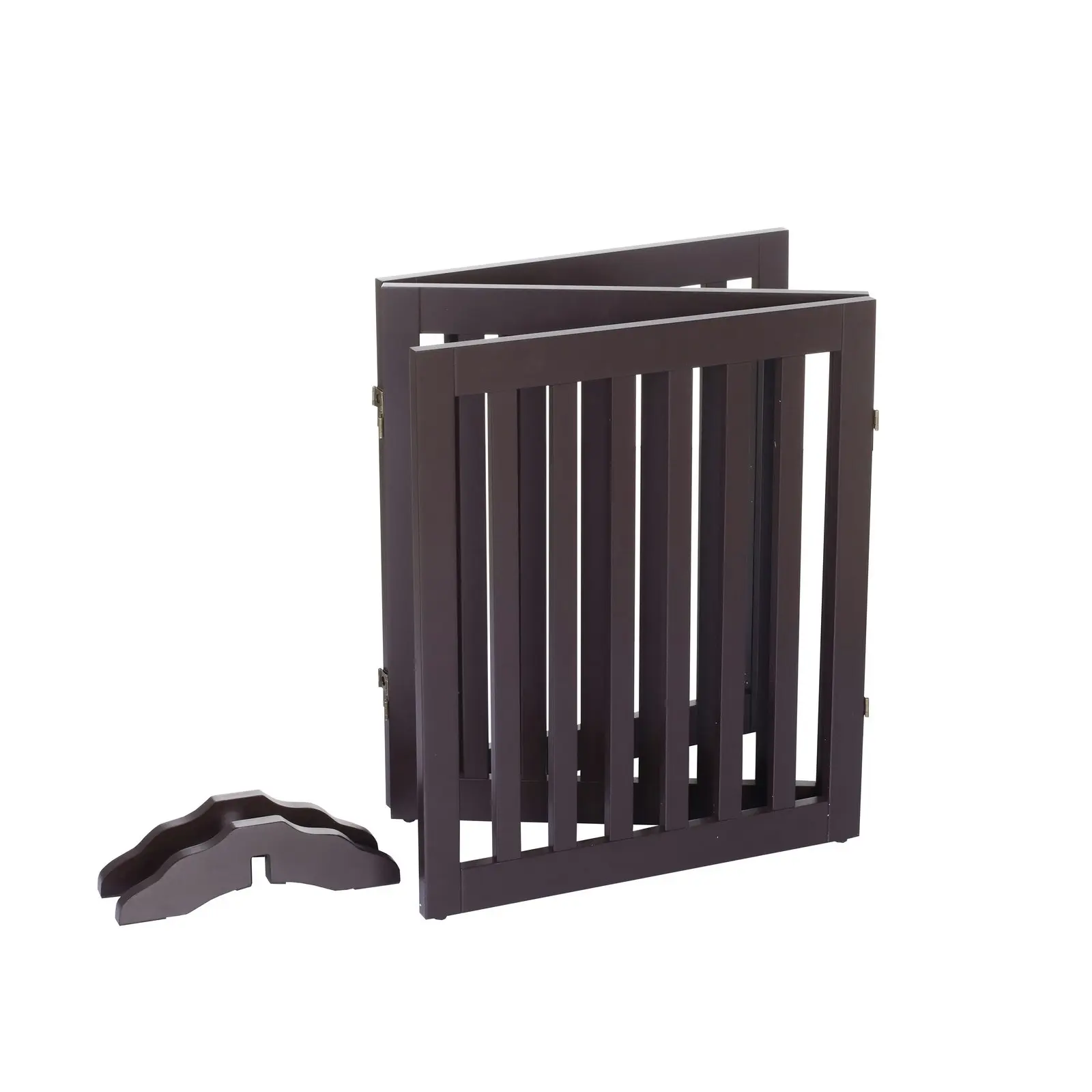 Charlie's Freestanding Pet Gate Brown 3-Panel