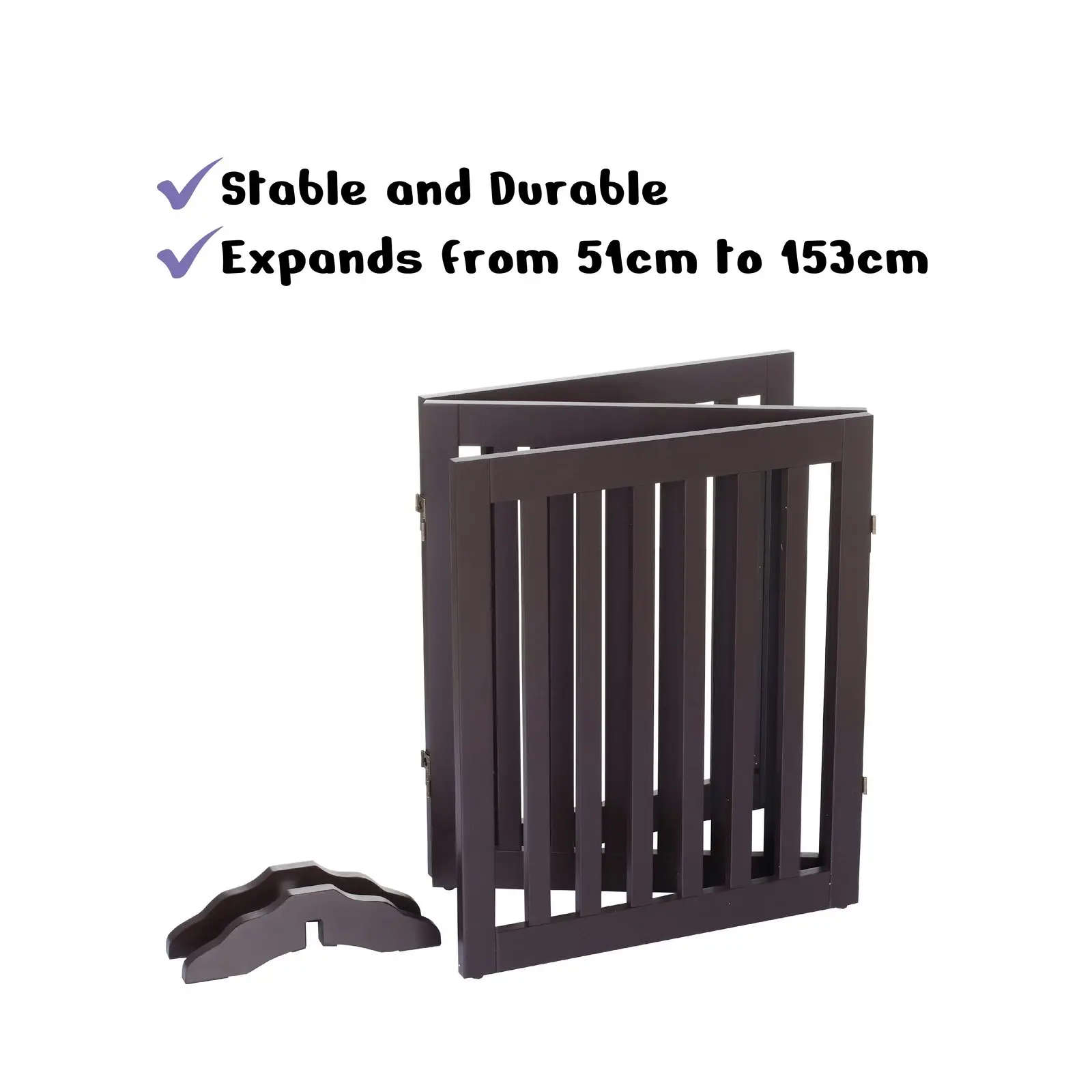 Charlie's Freestanding Pet Gate Brown 3-Panel