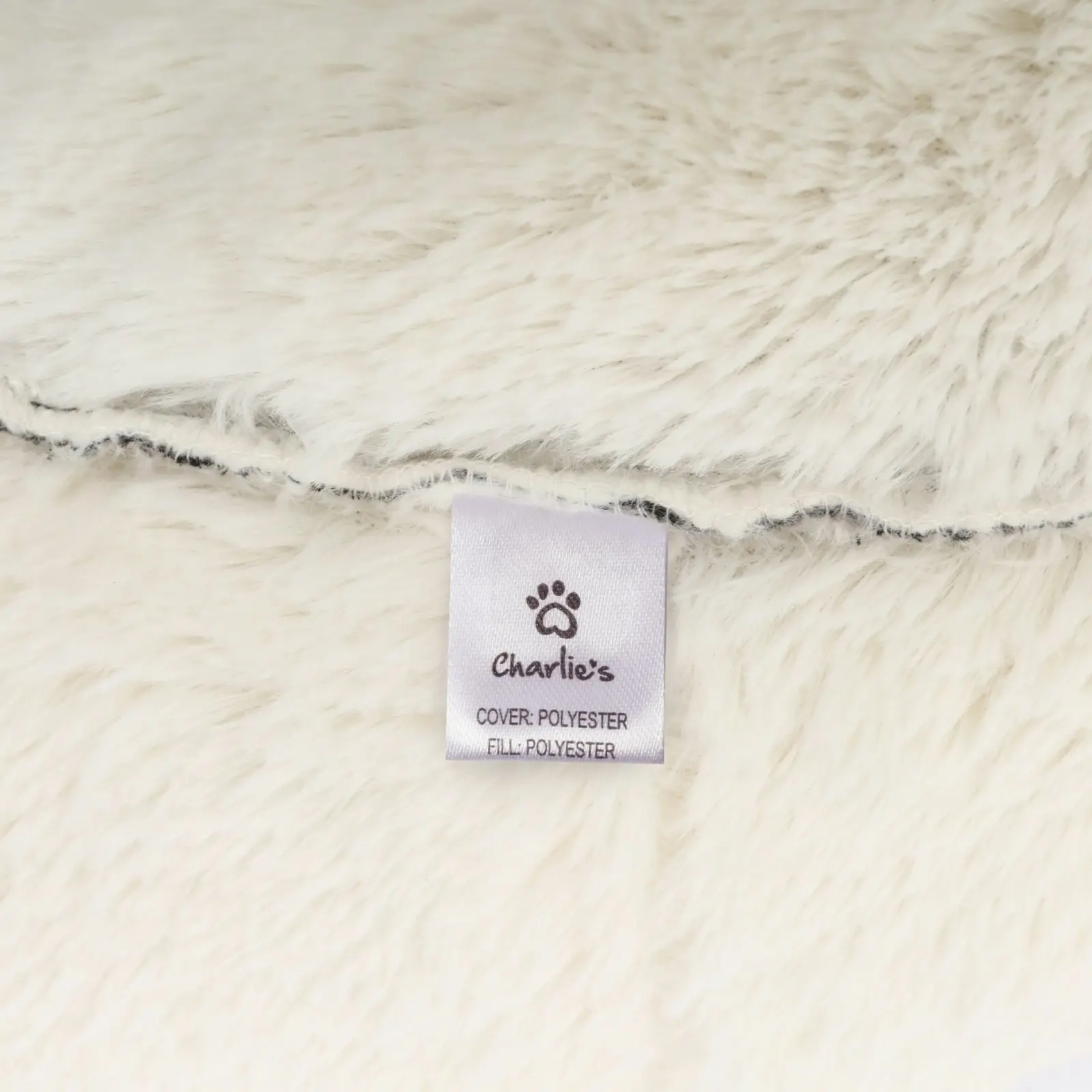 Charlie's Snookie Hooded Faux Fur Calming Dog Bed White Medium