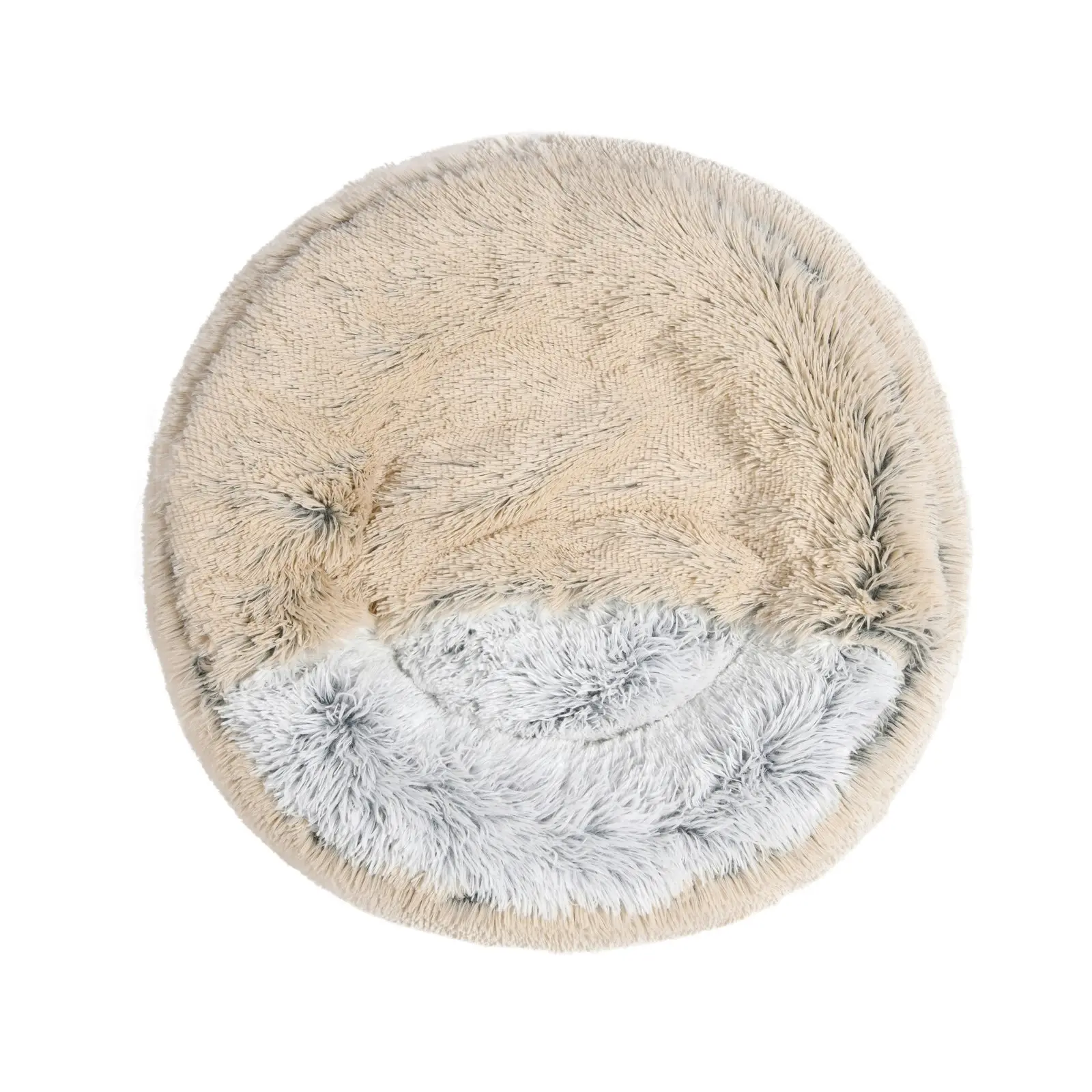 Charlie's Snookie Hooded Faux Fur Calming Dog Bed Cream Medium