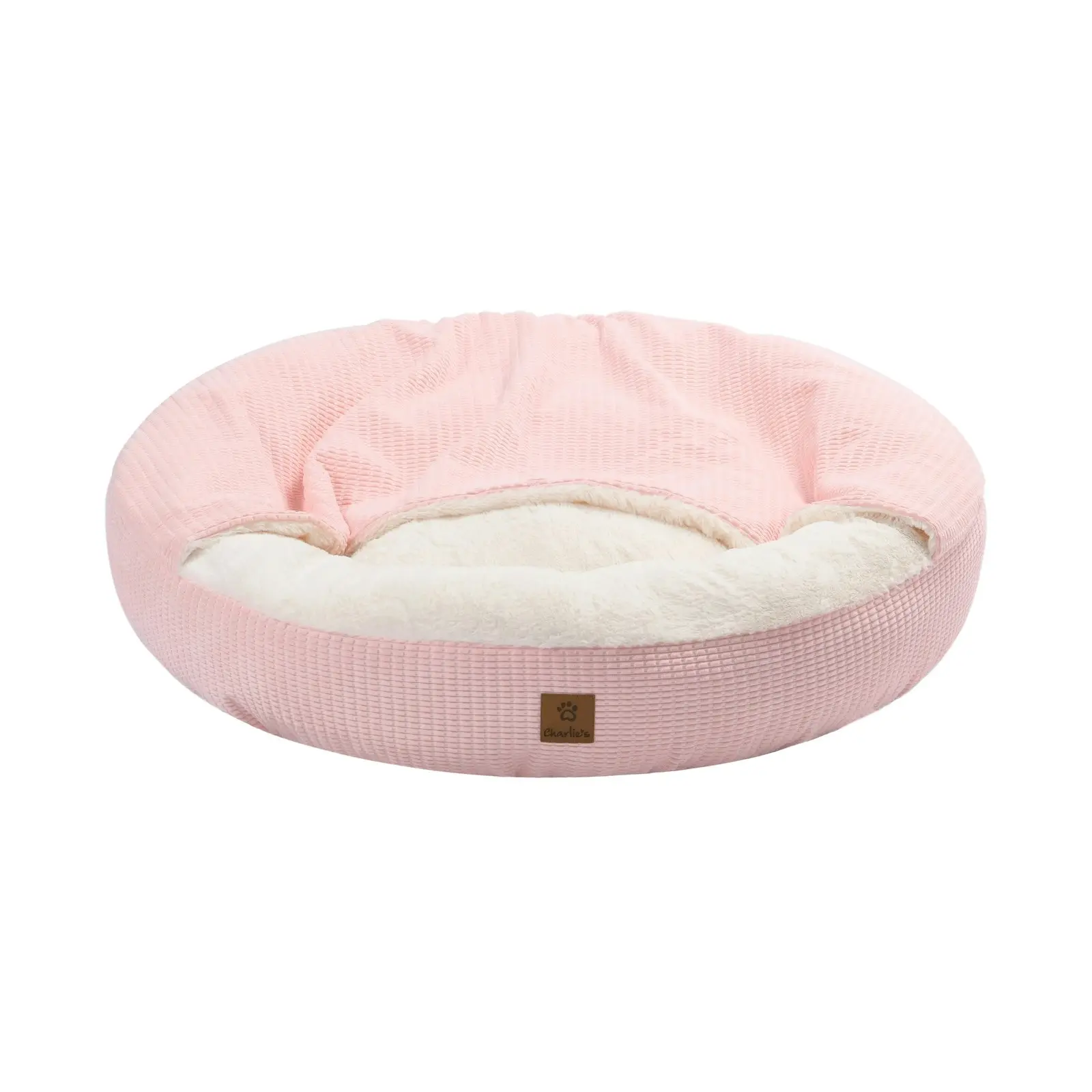 Charlie's Snookie Hooded Calming Dog Bed Pink Large