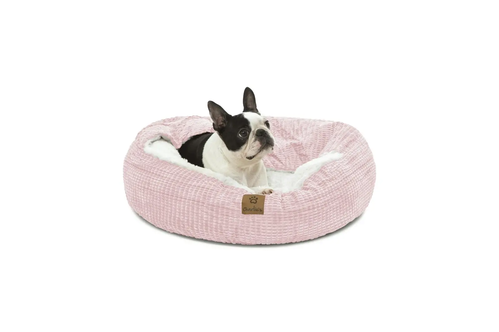 Charlie's Snookie Hooded Calming Dog Bed Pink Large