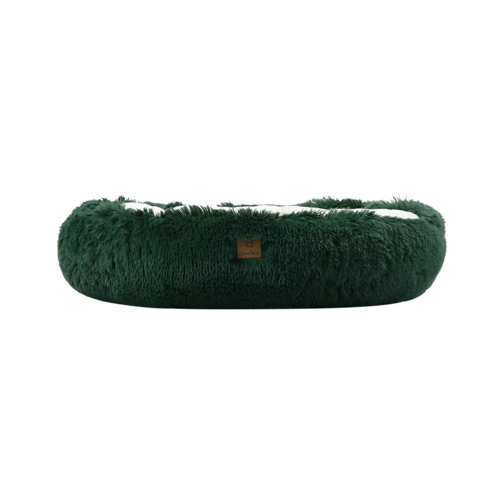 Charlie's Snookie Hooded Faux Fur Calming Dog Bed Eden Green Large