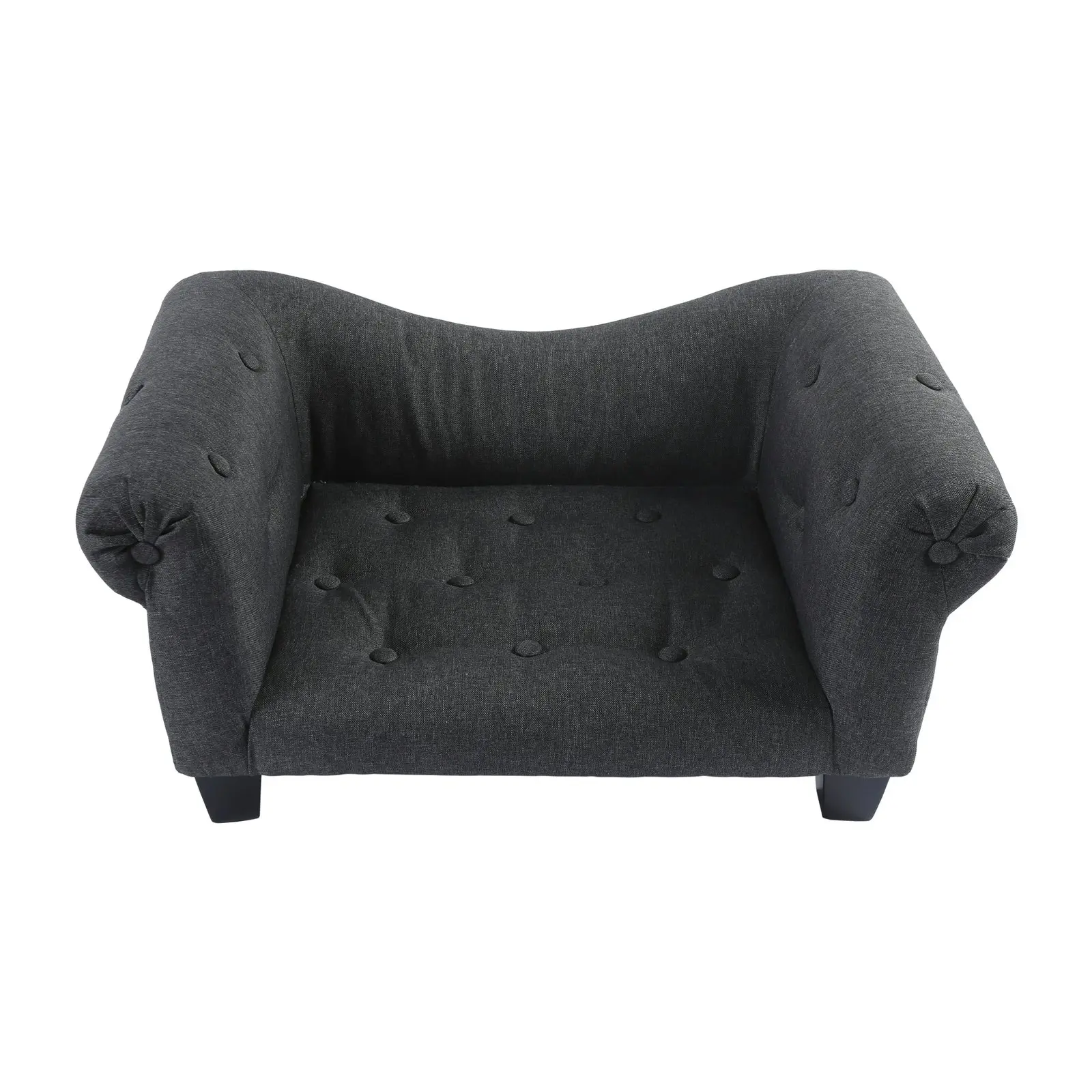 Charlie's Luxe Dog Sofa Charcoal 72 x 41 x 33cm