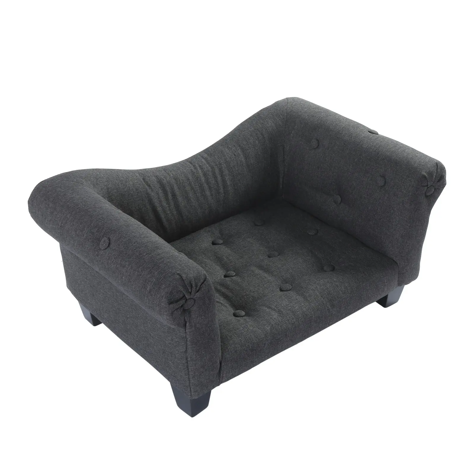 Charlie's Luxe Dog Sofa Charcoal 72 x 41 x 33cm