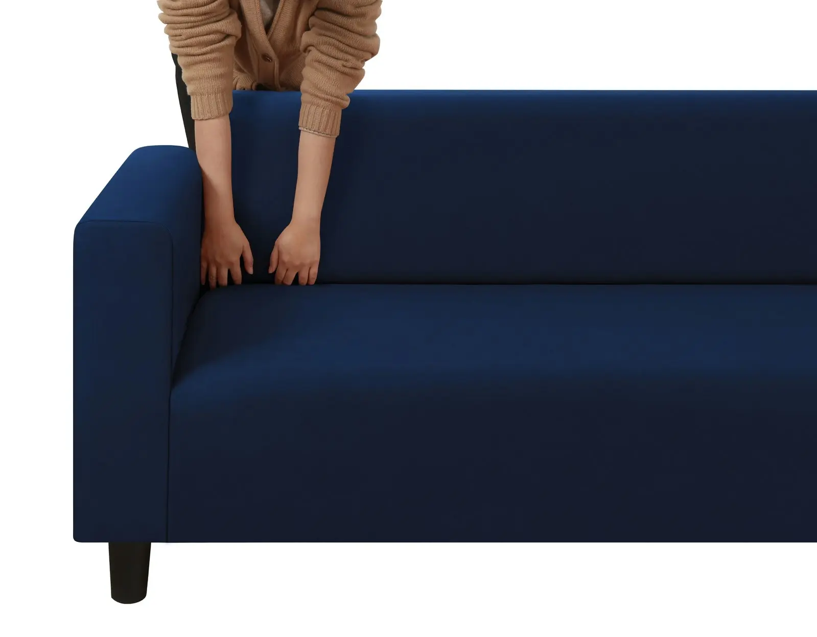 8000851 Premium Suede Sofa Cover Dark Blue 3 Seater