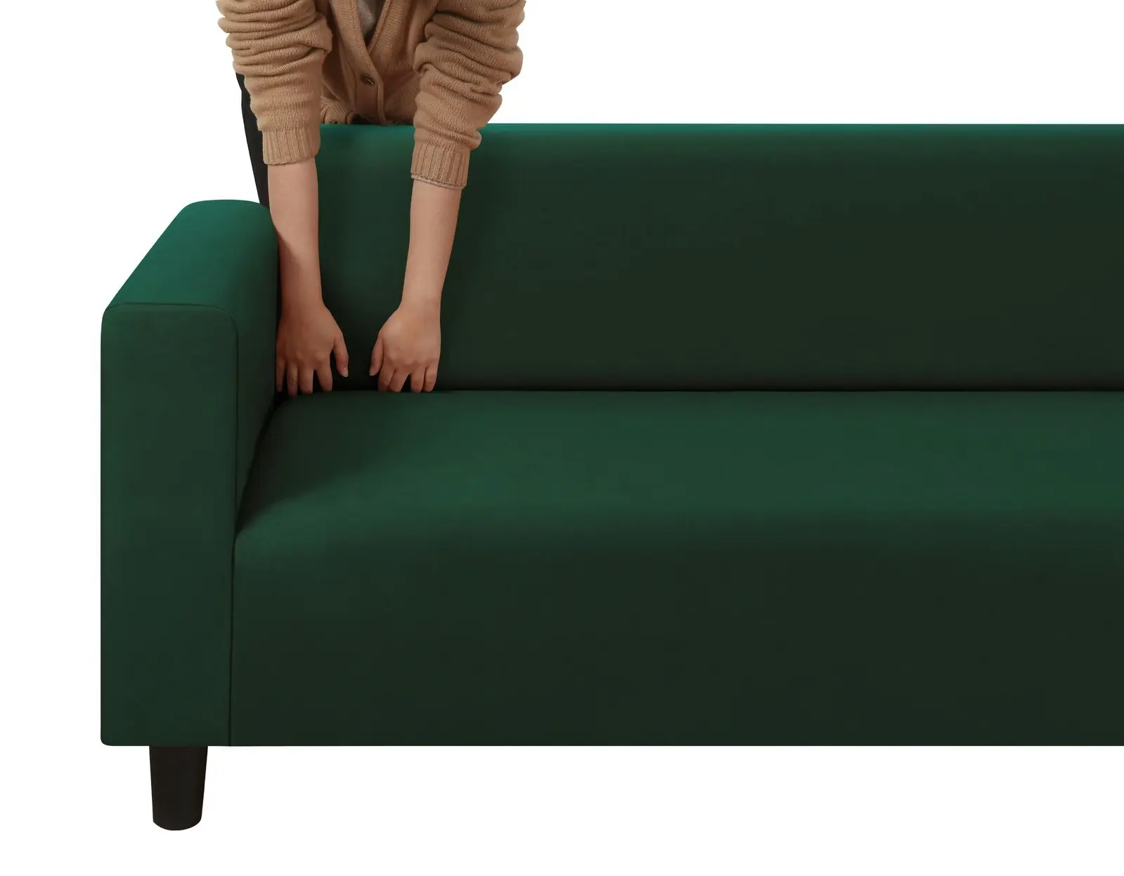 8000854 Premium Suede Sofa Cover Forest Green 3 Seater