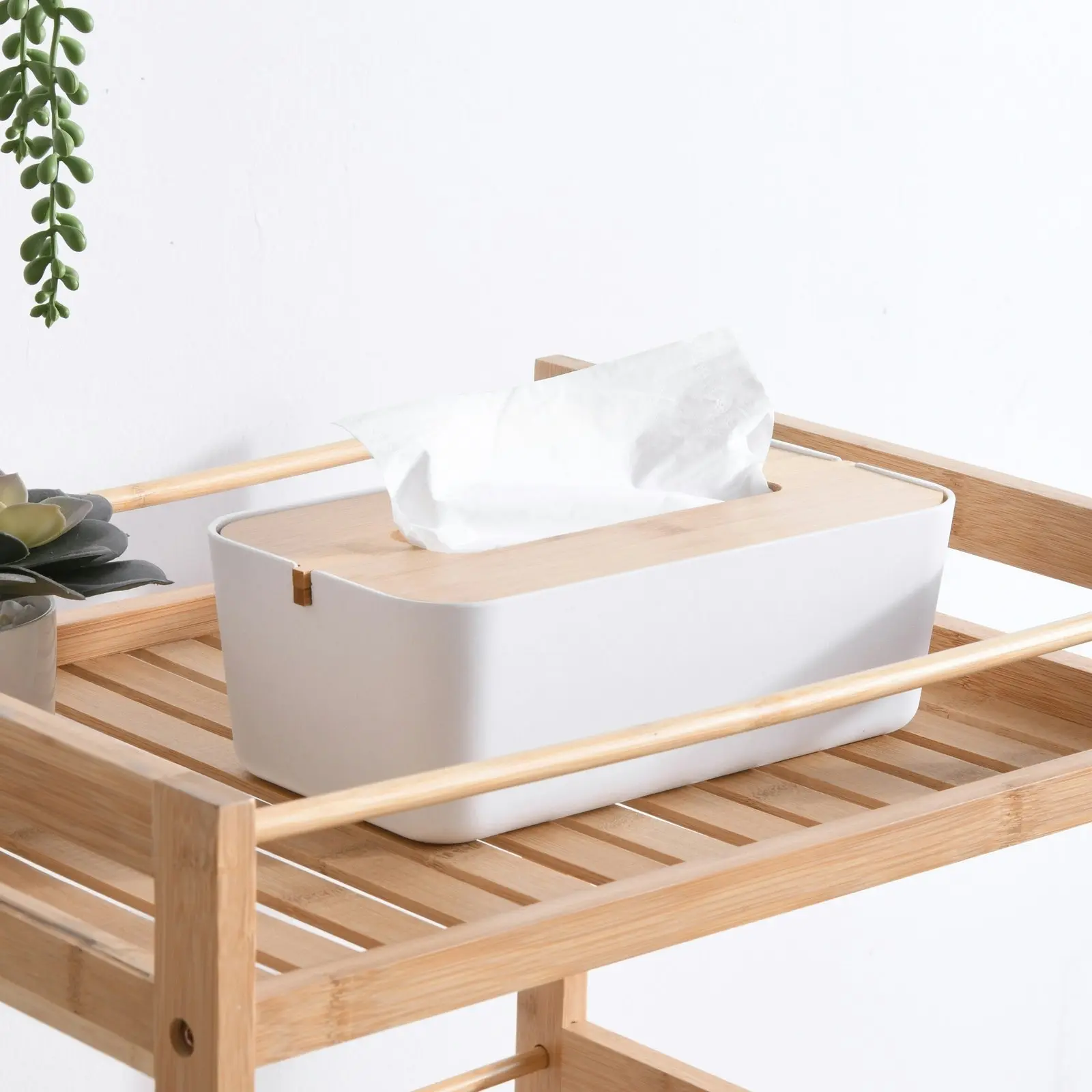 Takara Takae Natural Bamboo Tissue Box Large White