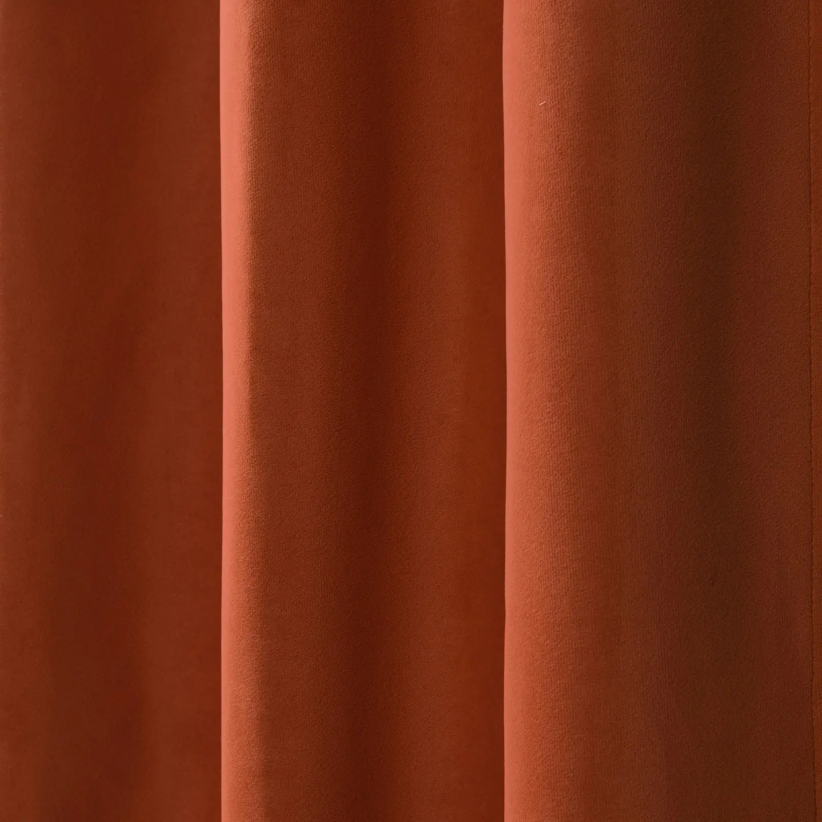 Cadence & Co. Byron Matte Velvet 100% Blockout Eyelet Curtains Twin Pack Rust 135x223cm