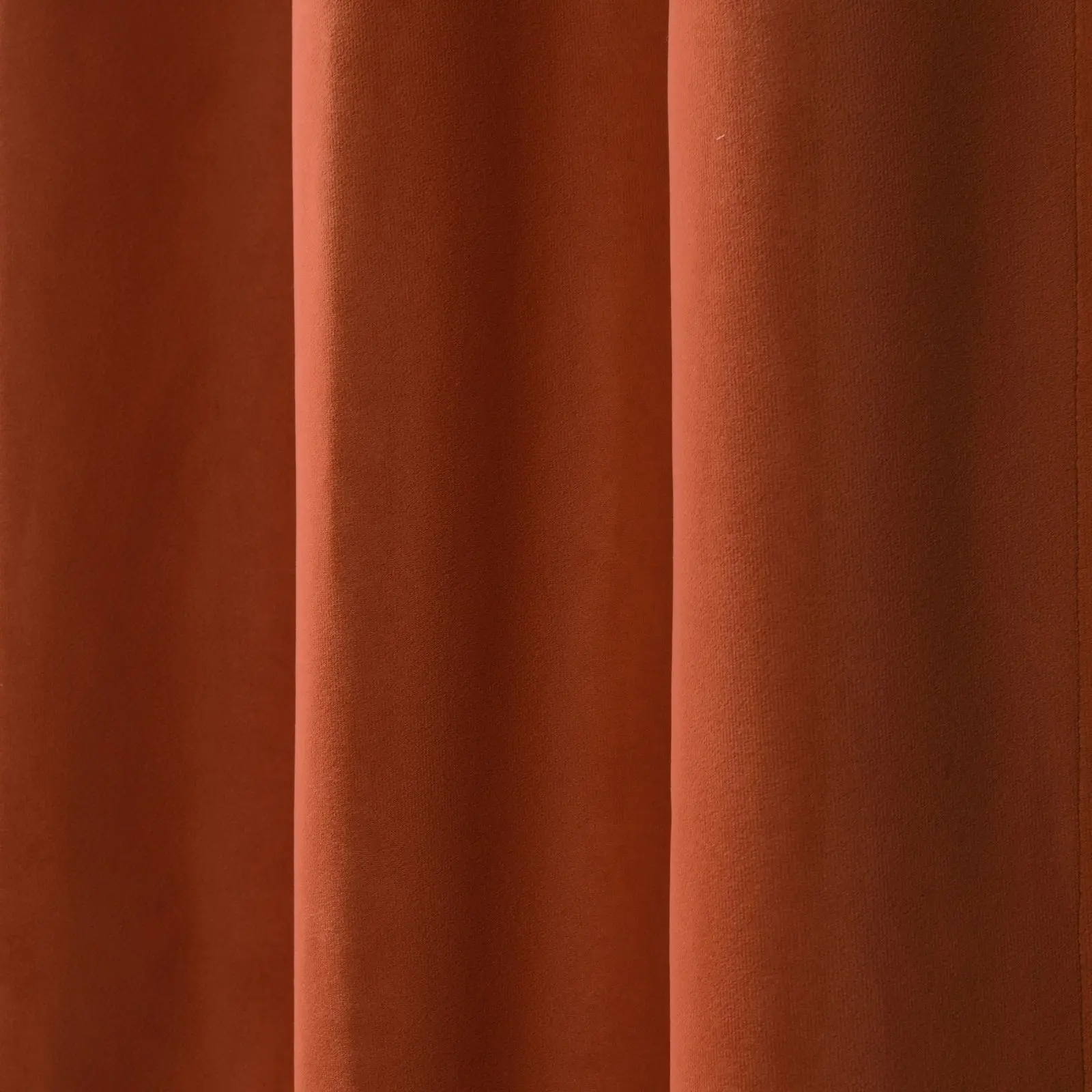 Cadence & Co. Byron Matte Velvet 100% Blockout Eyelet Curtains Twin Pack Rust 135x223cm