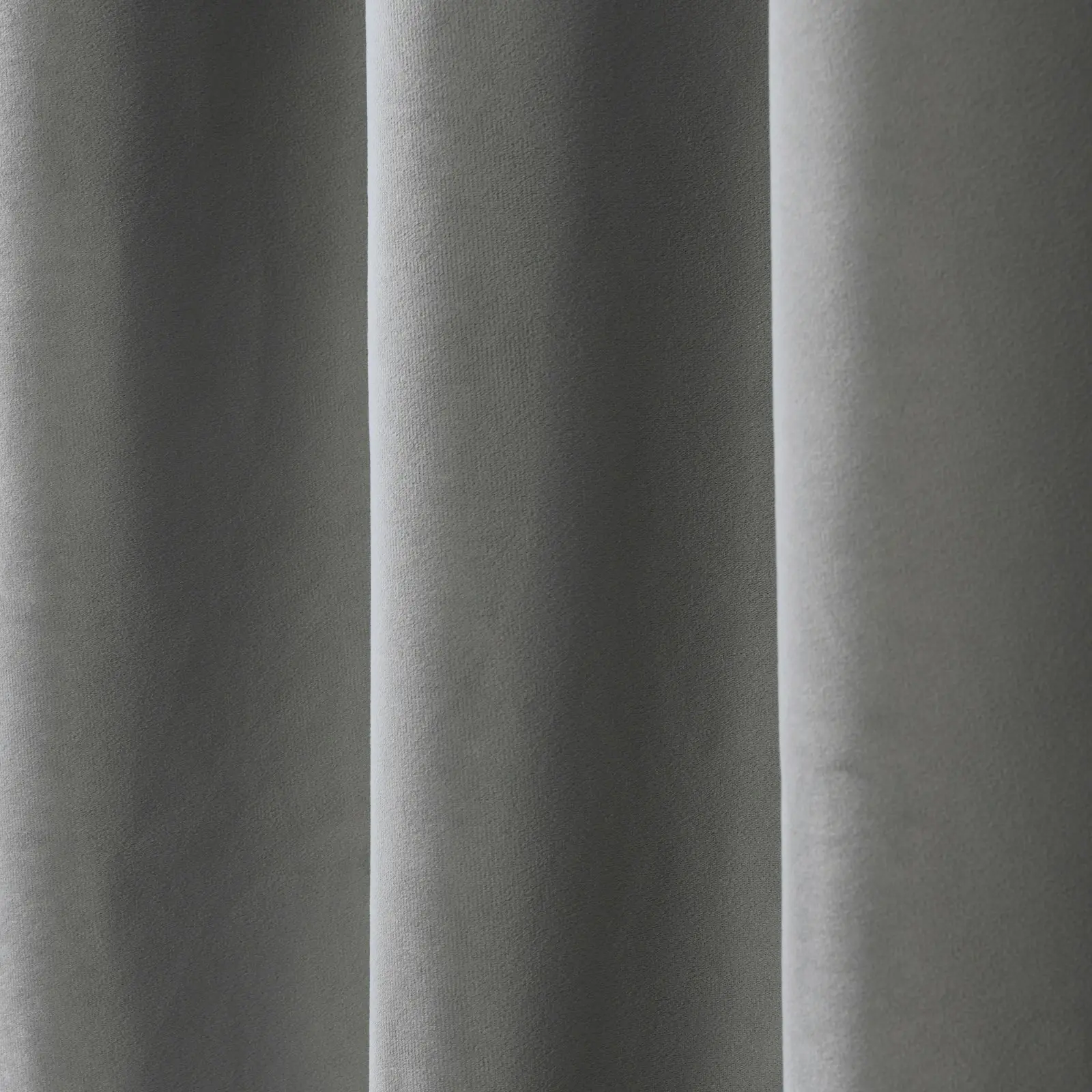 Cadence & Co Byron Matte Velvet 100% Blockout Eyelet Curtains Twin Pack Silver 135x223cm