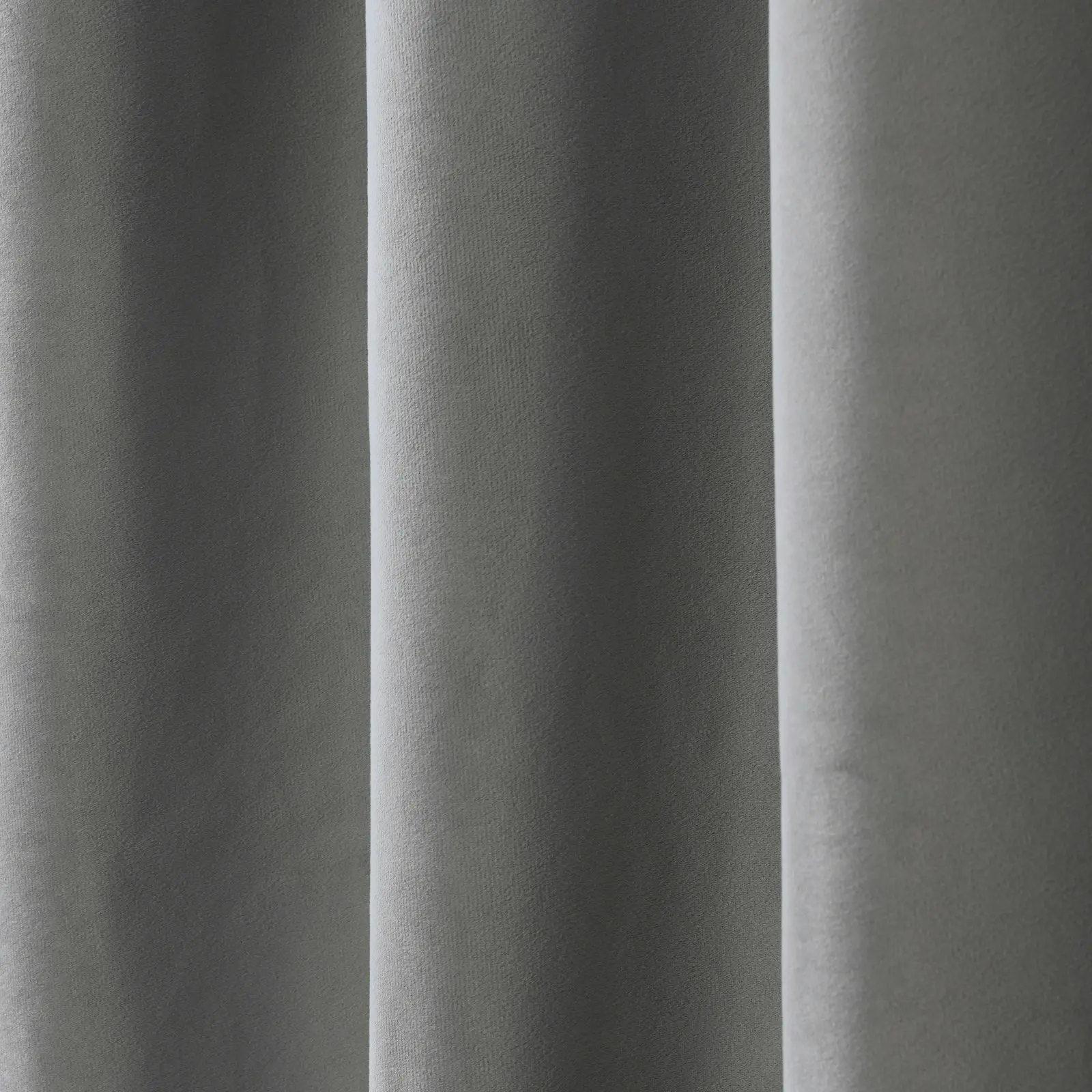 Cadence & Co Byron Matte Velvet 100% Blockout Eyelet Curtains Twin Pack Silver 180x223cm