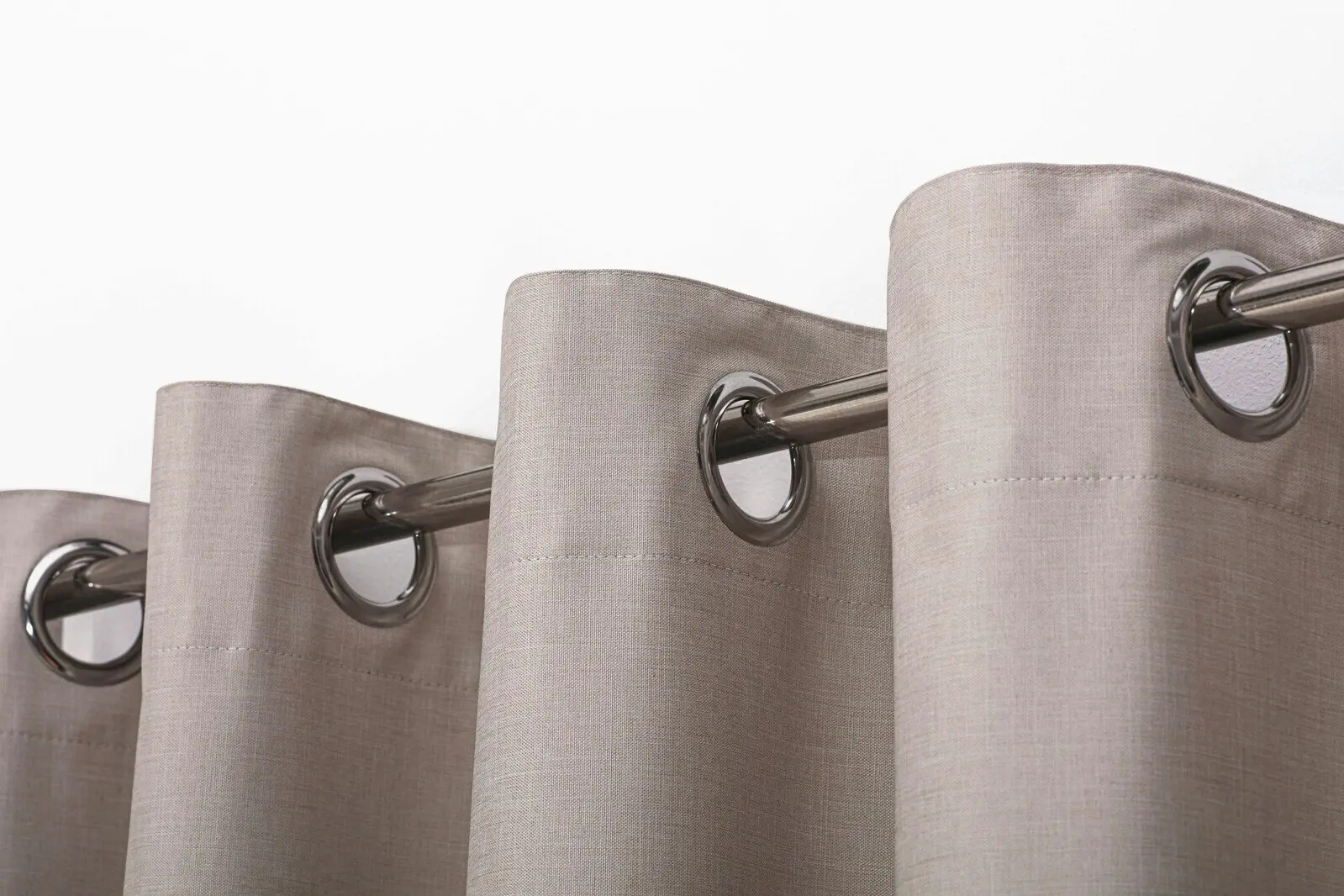 Sherwood Faux linen 100% Blockout eyelet curtains Twin Pack Cinnamon 225X223CM