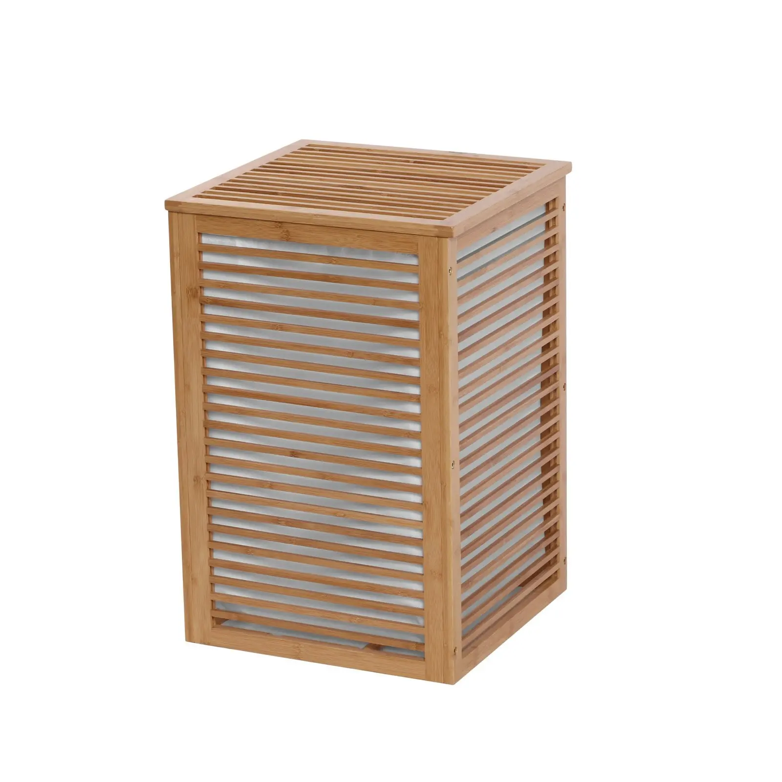 Sherwood Home Foldable Bamboo Laundry with Lid Large 38.8x38.8x58cm