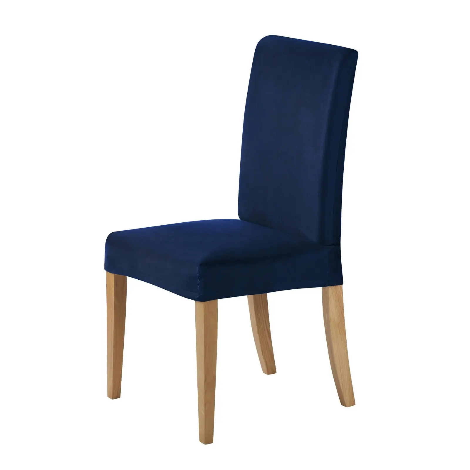 Sherwood Premium Faux Suede Dining Chair Cover Dark Blue 1 seater