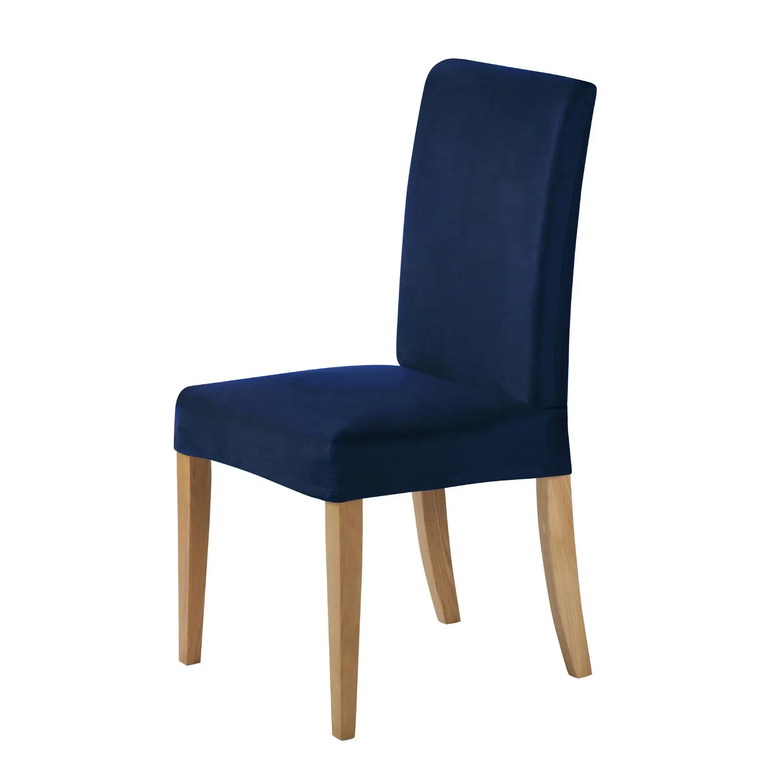 Sherwood Premium Faux Suede Dining Chair Cover Dark Blue 1 seater