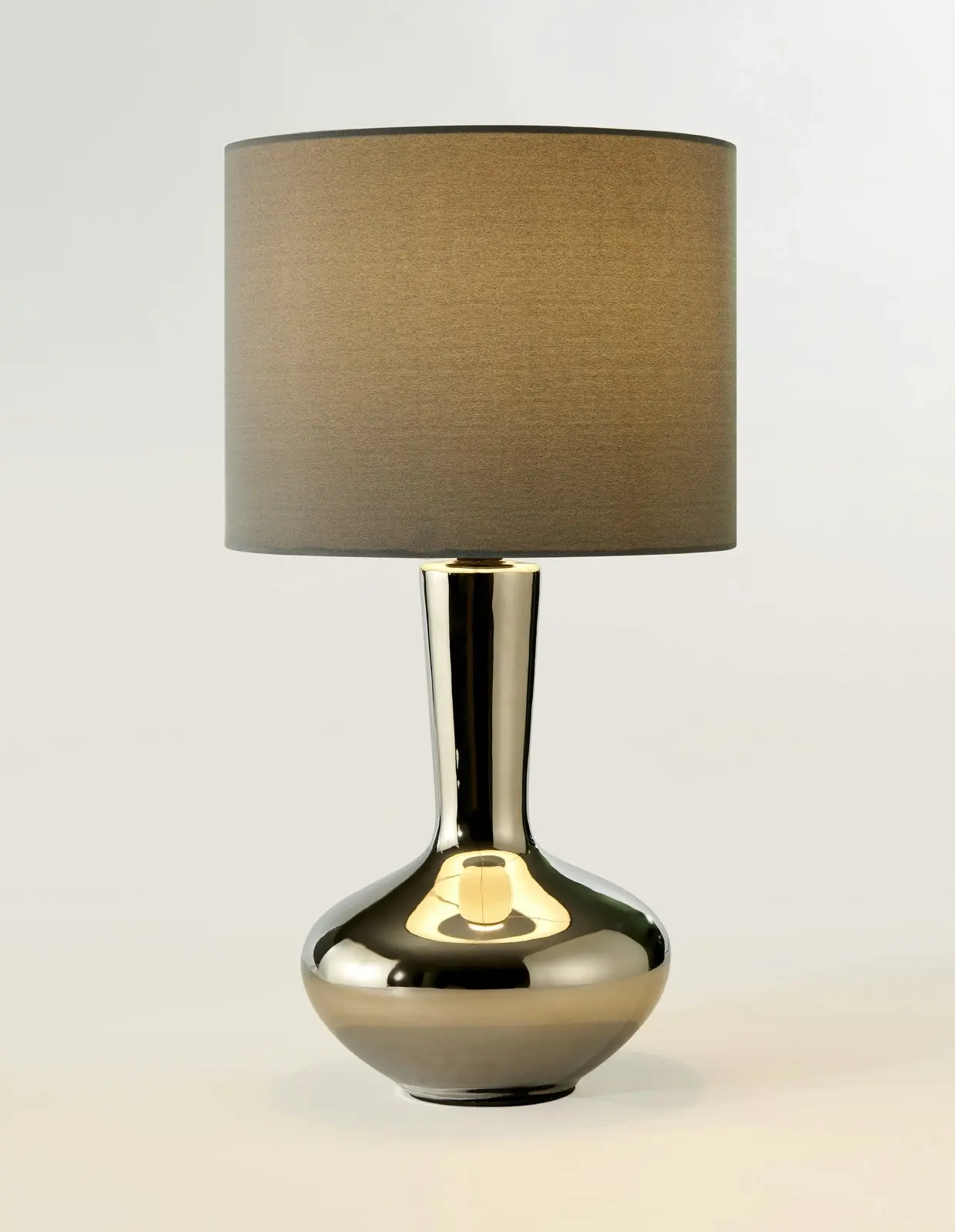 Sherwood Lighting Istanbul Bedside Table Lamp Polished Charcoal