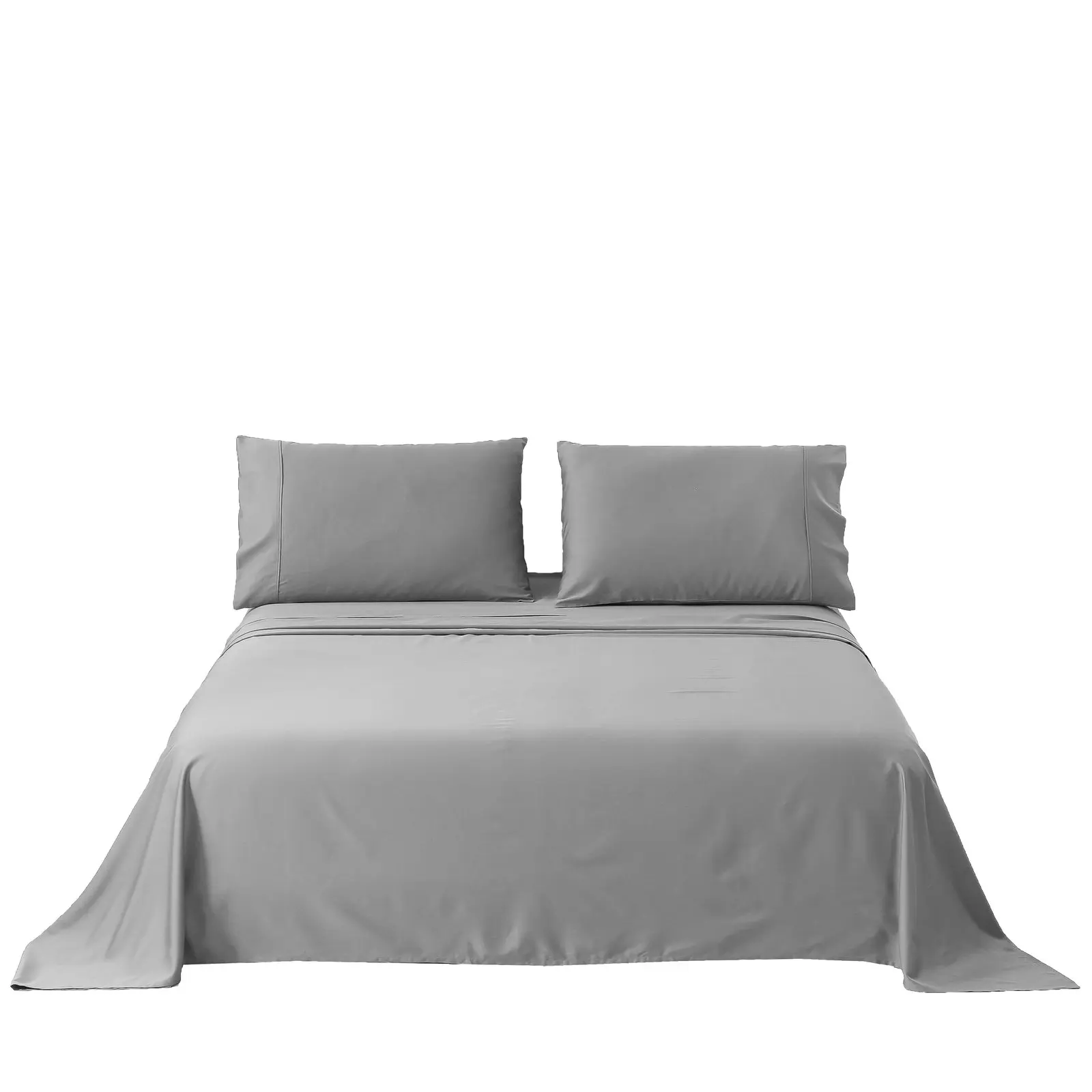 Serene 400TC Bamboo Cotton Blend Sateen Sheet Set DOVE GREY Single Bed