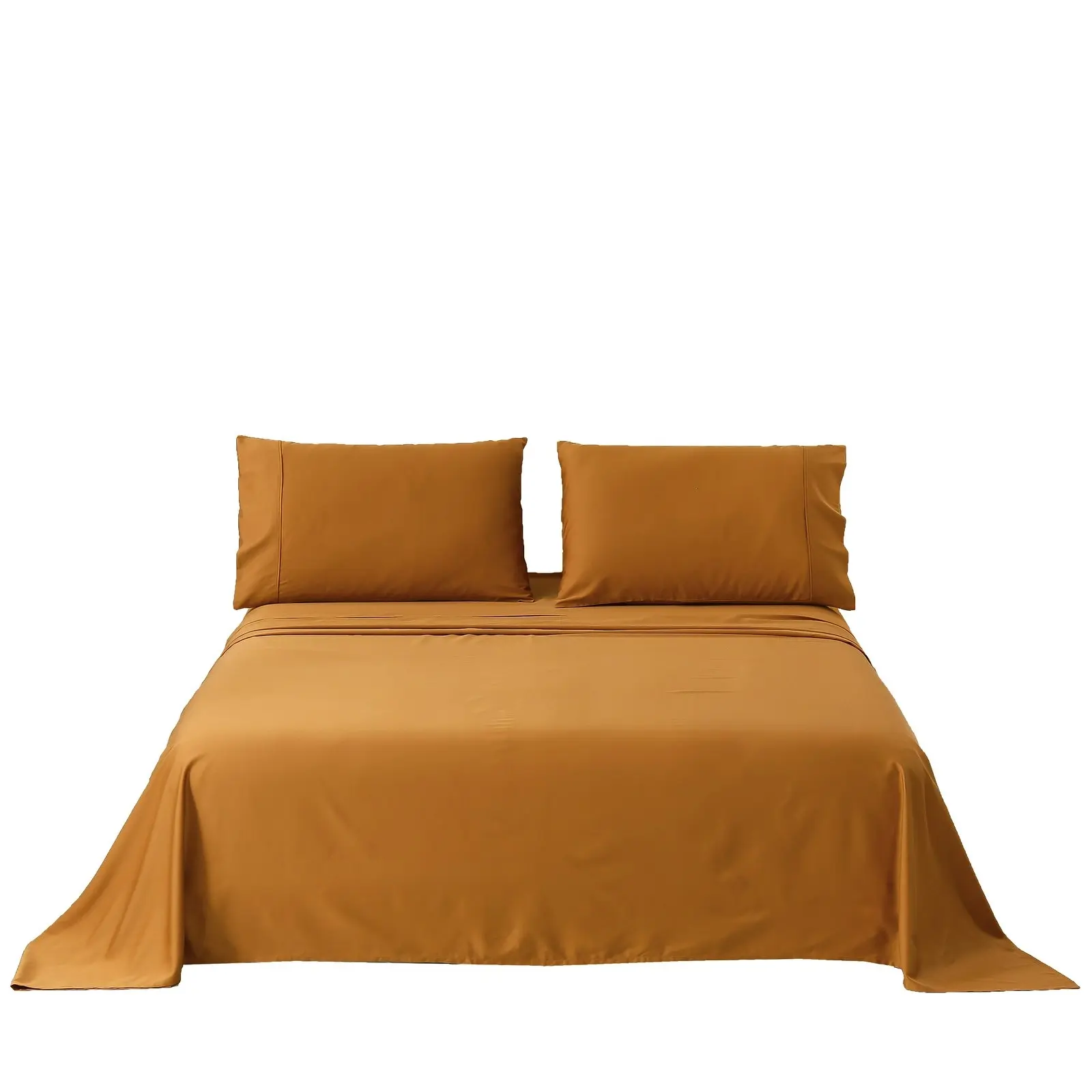 Serene 400TC Bamboo Cotton Blend Sateen Sheet Set RUST King Single Bed