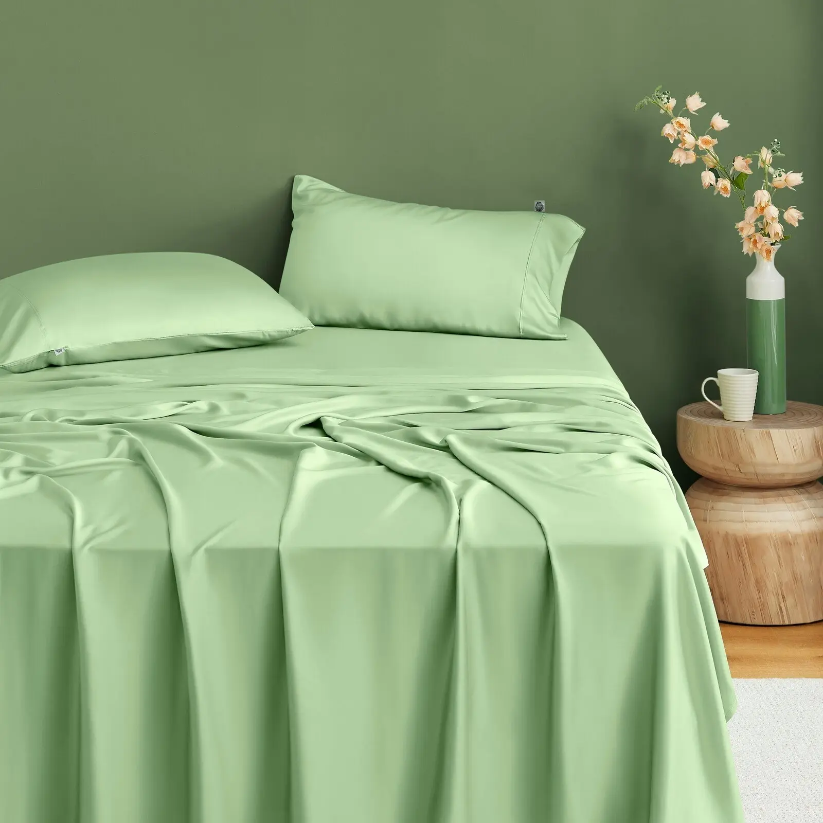 Natural Home Bamboo Sheet Set Sage King Single Bed