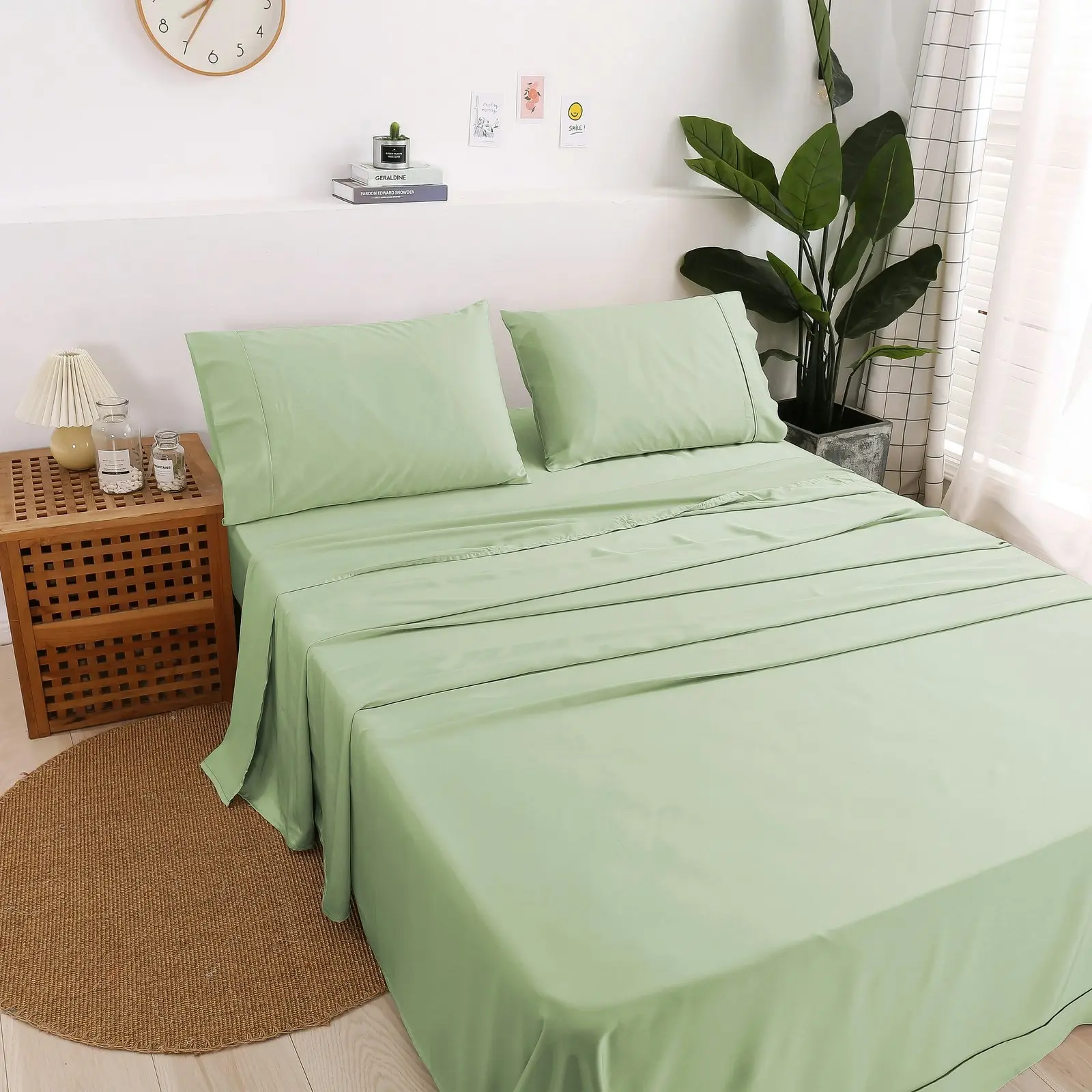 Natural Home Bamboo Sheet Set Sage King Single Bed