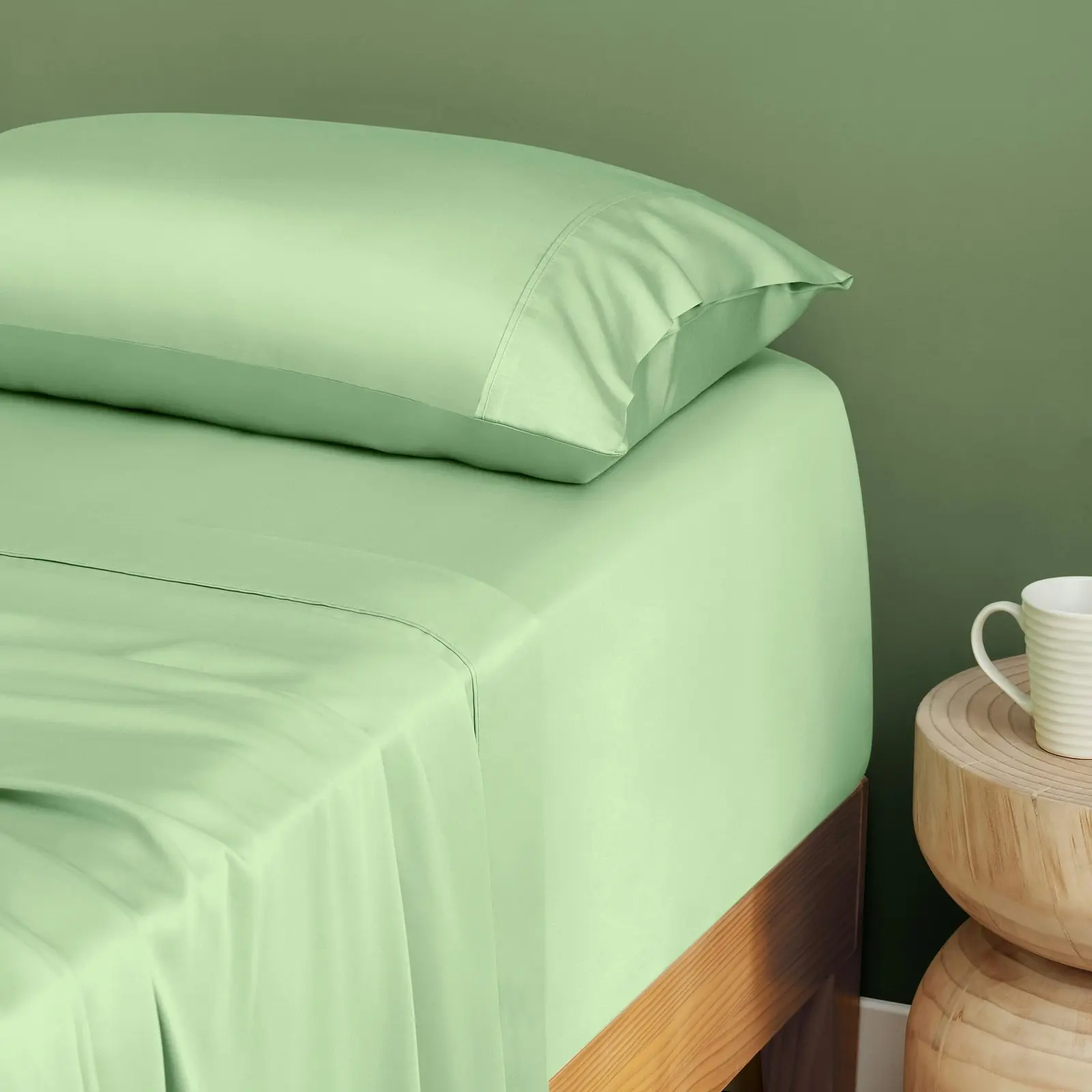 Natural Home Bamboo Sheet Set Sage King Single Bed