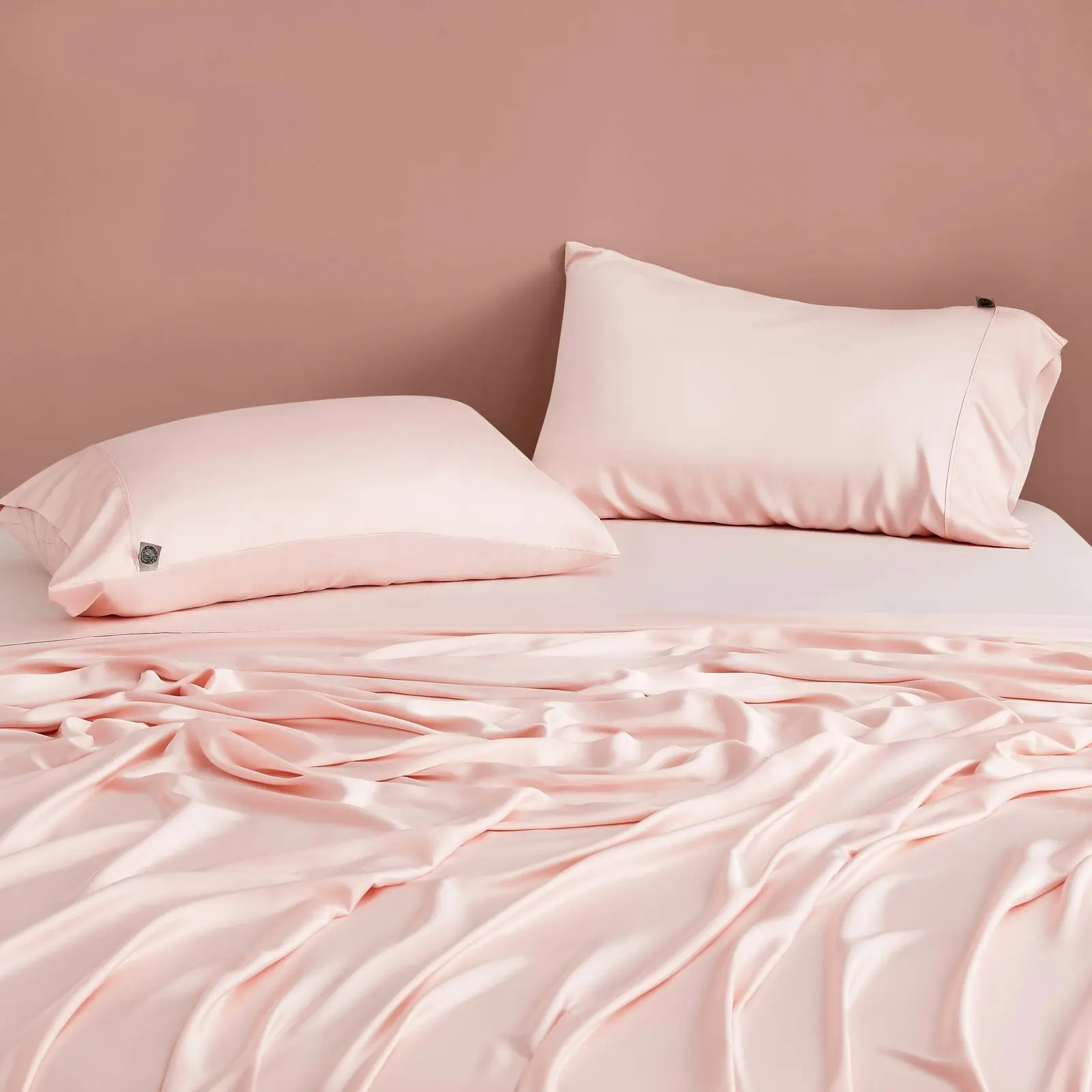 Natural Home Bamboo Sheet Set Blush Pink King Single Bed