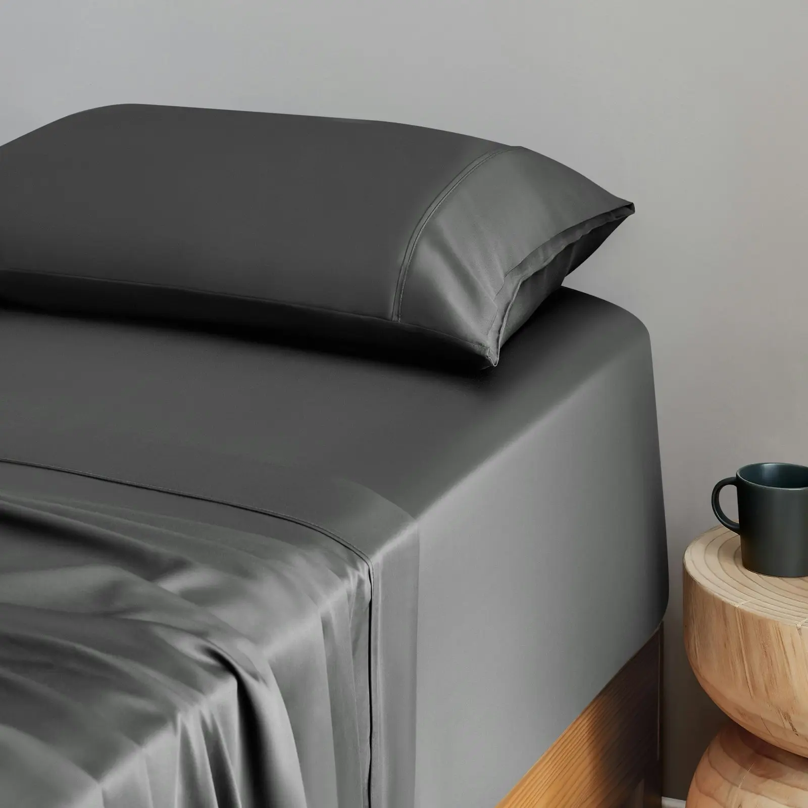 Natural Home Bamboo Sheet Set Charcoal Double Bed