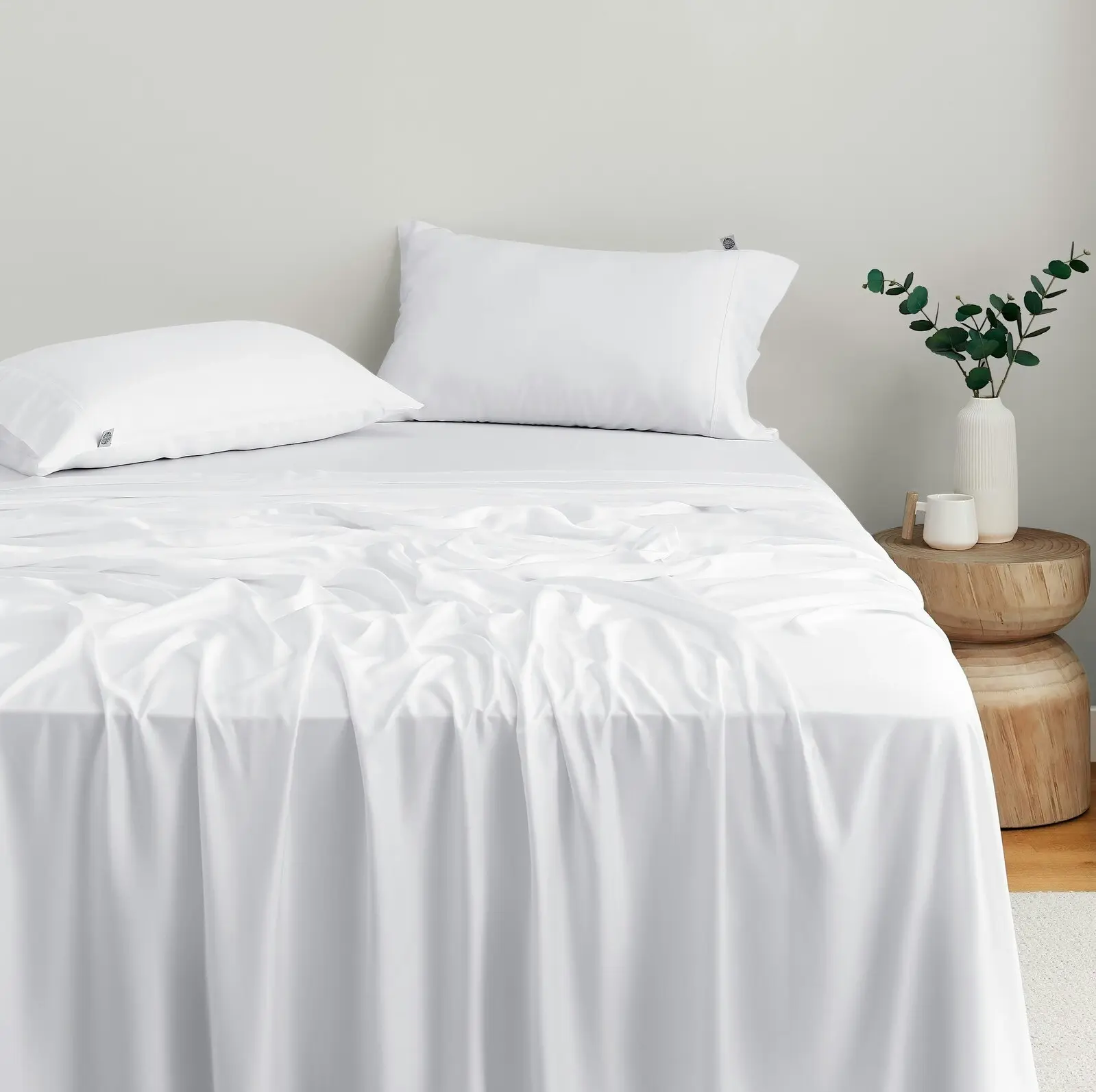 Natural Home Bamboo Sheet Set White King Bed