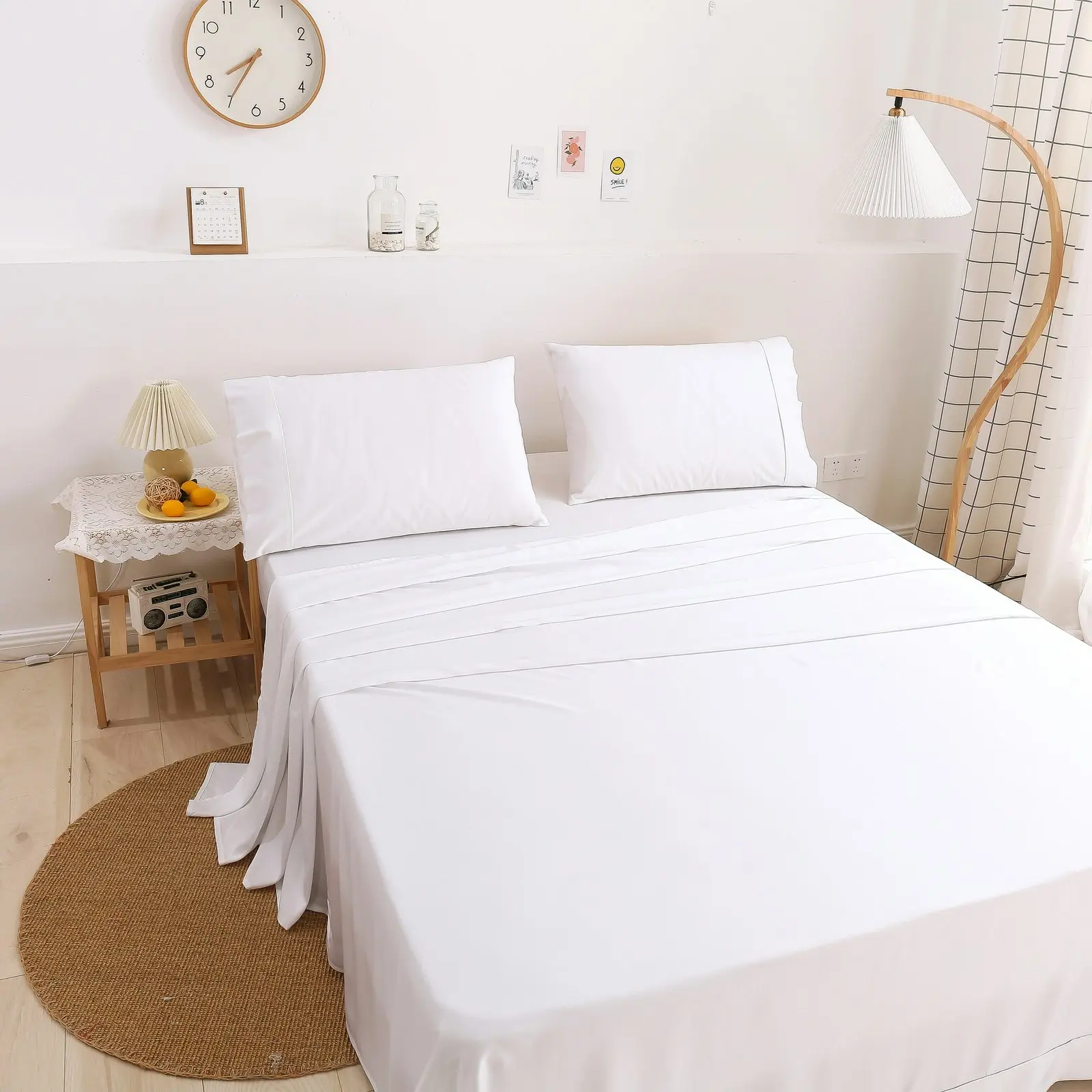 Natural Home Bamboo Sheet Set White King Bed