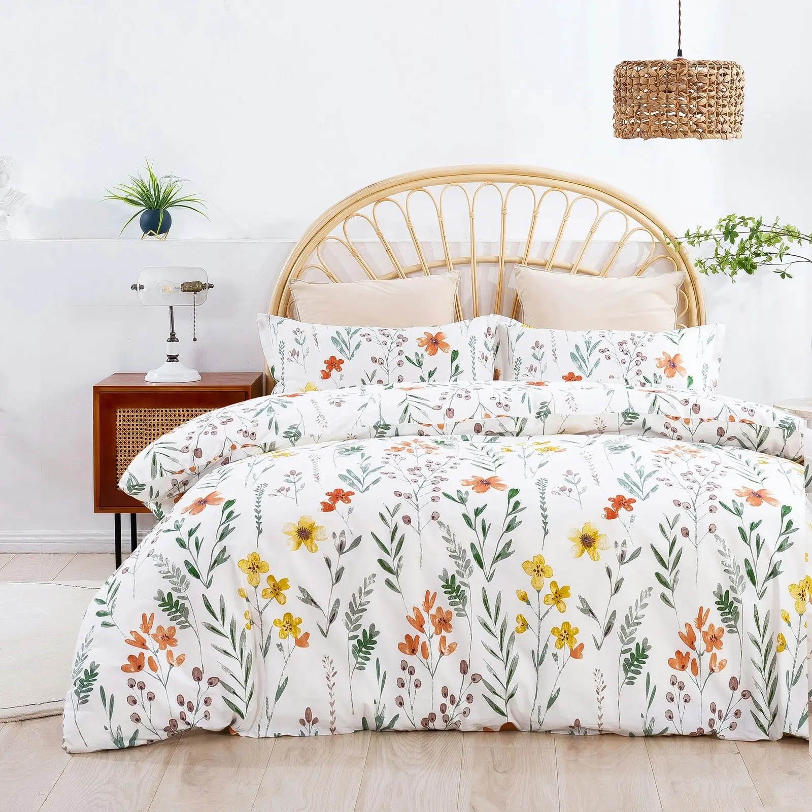 Dreamaker Daisy 100% Cotton Quilt Cover Set King Single Bed