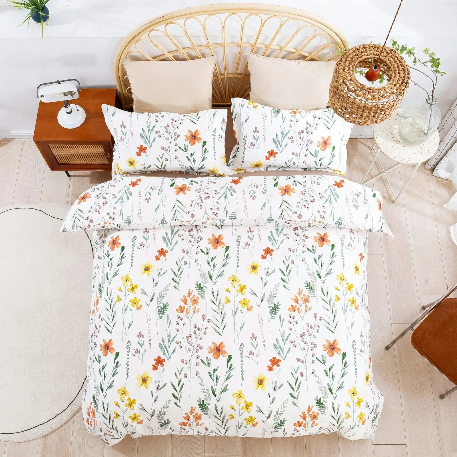 Dreamaker Daisy 100% Cotton Quilt Cover Set King Single Bed