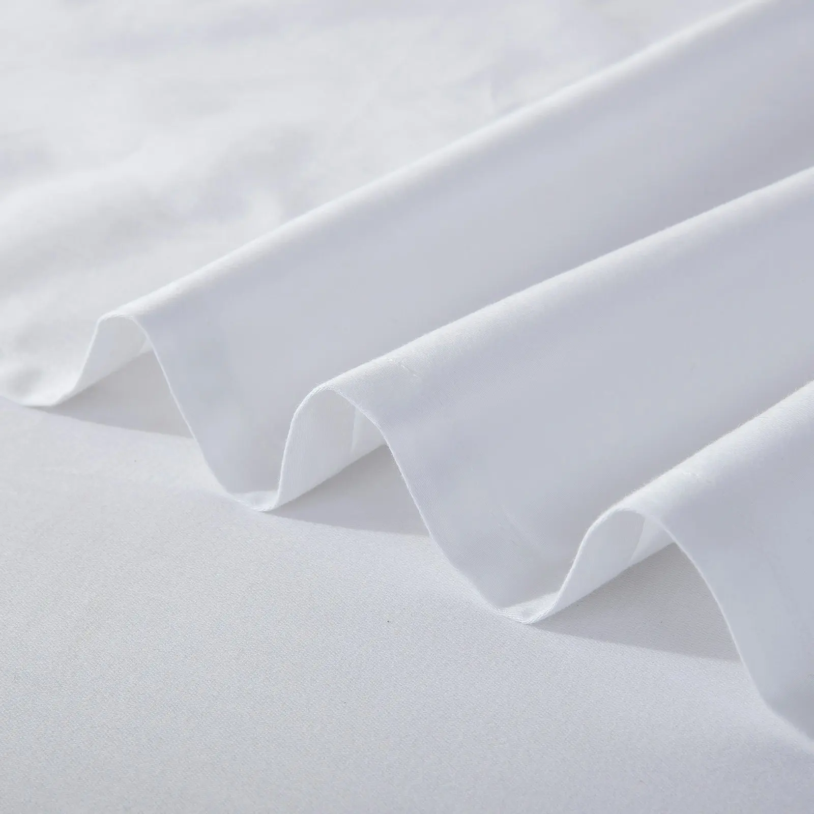 ESSN 500TC Cotton Sateen Flat Sheet White Single Bed