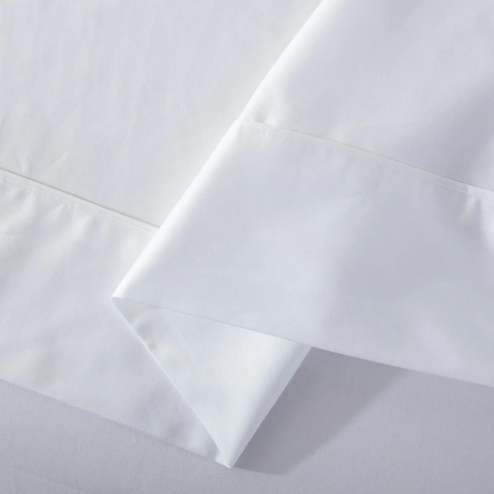 ESSN 500TC Cotton Sateen Flat Sheet White Single Bed