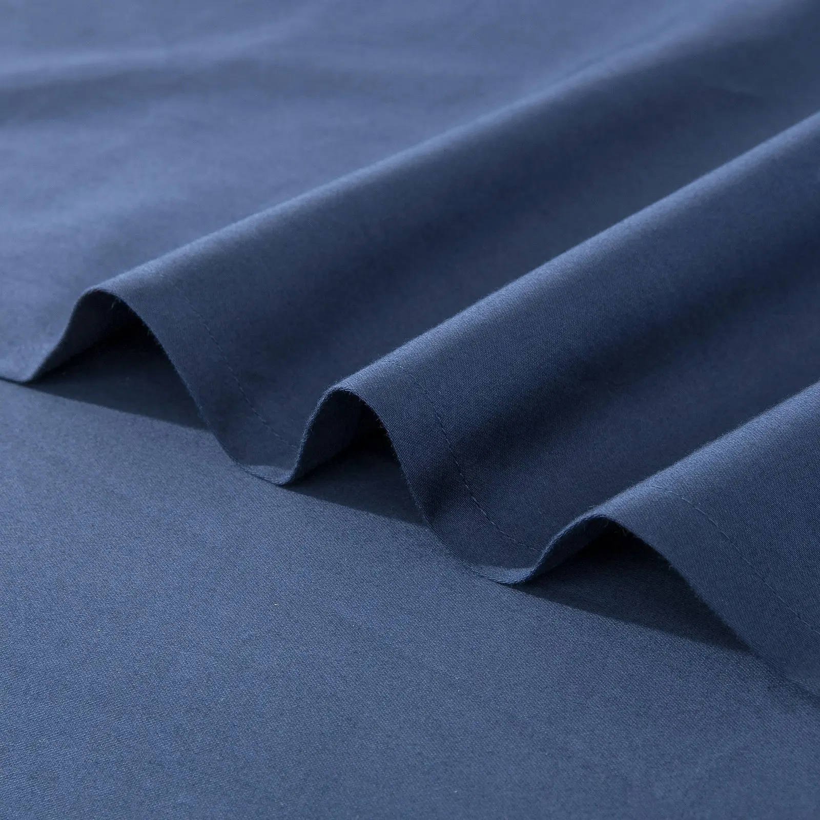 ESSN 500TC Cotton Sateen Flat Sheet Navy Single Bed